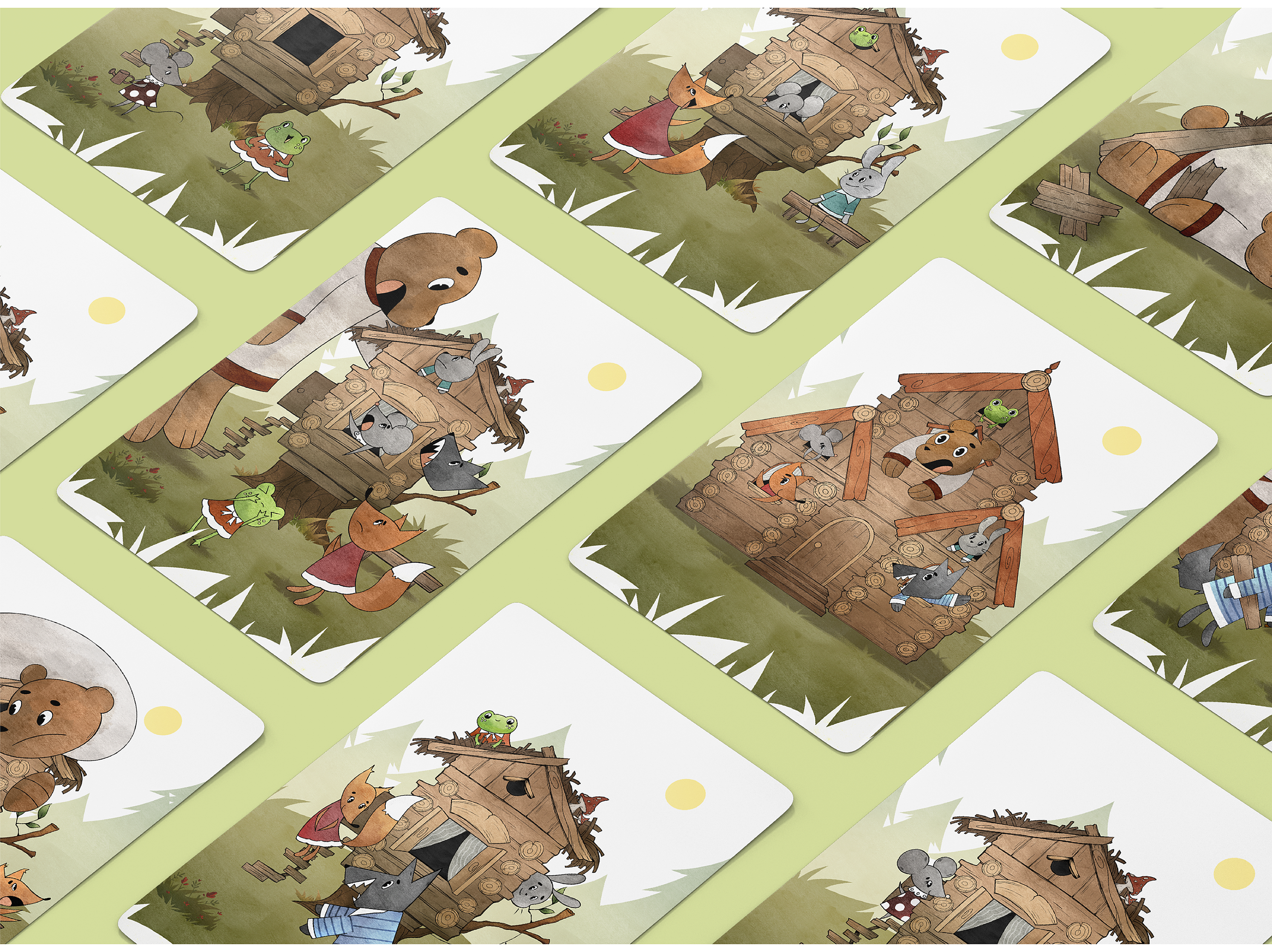 Серия иллюстраций к сказке "Теремок" — Изображение №6 — Иллюстрация, Графика на Dprofile