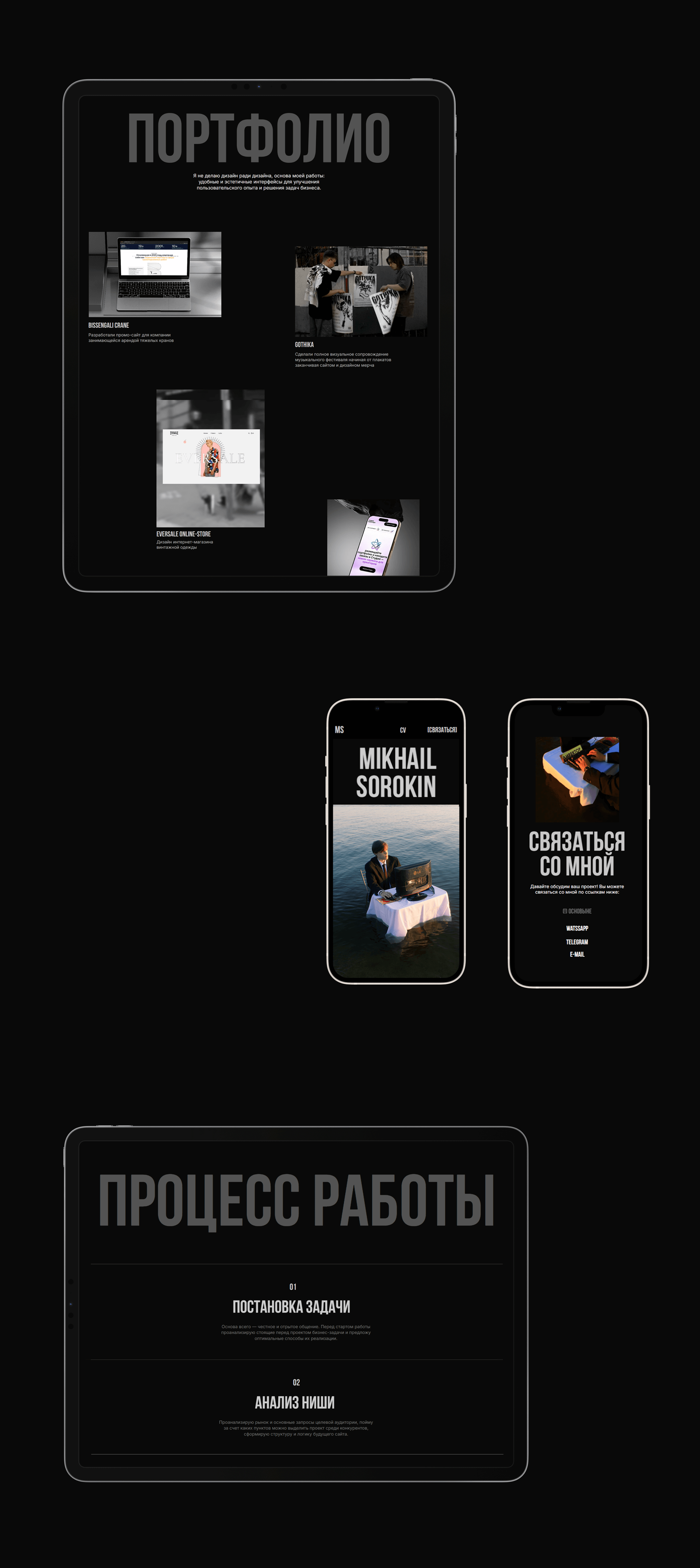 Сайт портфолио. Михаил Сорокин — Изображение №4 — Интерфейсы, Брендинг на Dprofile