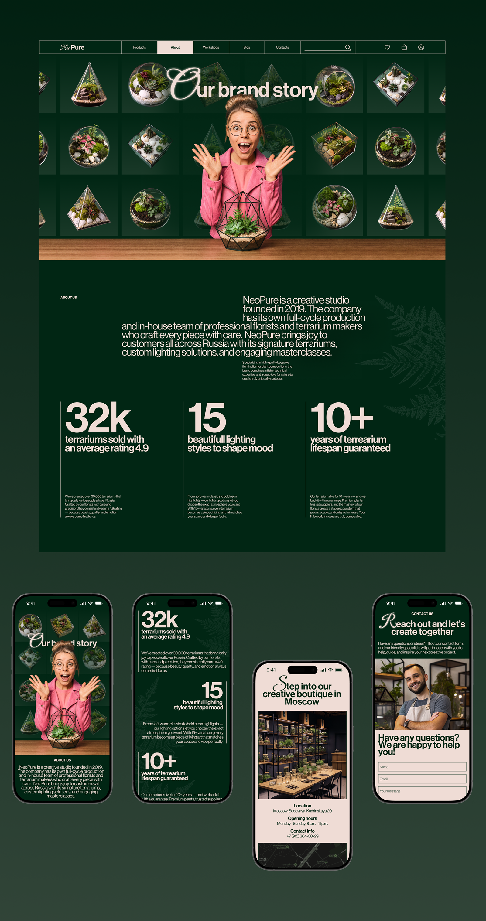 NeoPure | website | интернет-магазин флорариумов — Изображение №9 — Интерфейсы, Брендинг на Dprofile