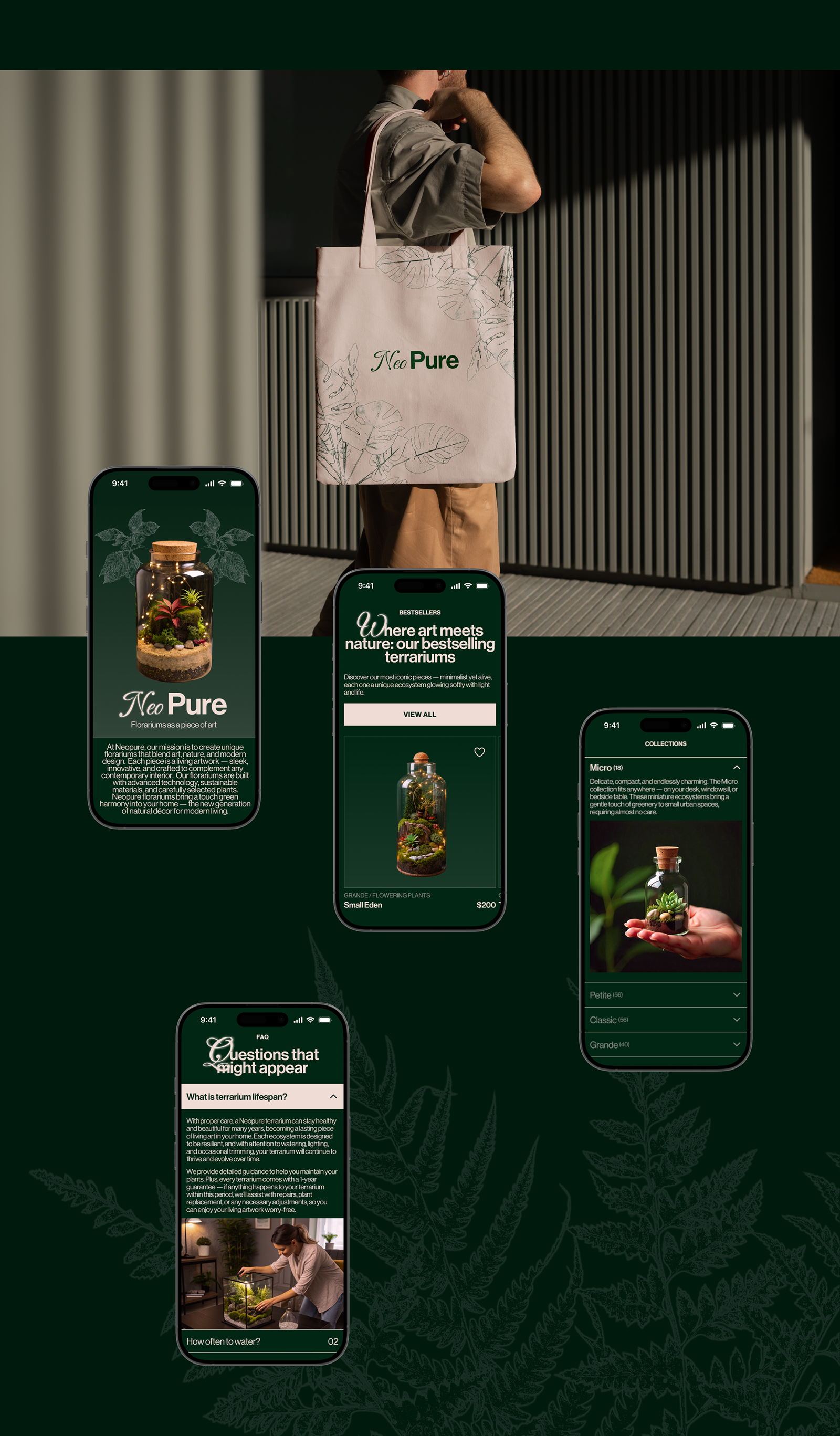 NeoPure | website | интернет-магазин флорариумов — Изображение №3 — Интерфейсы, Брендинг на Dprofile