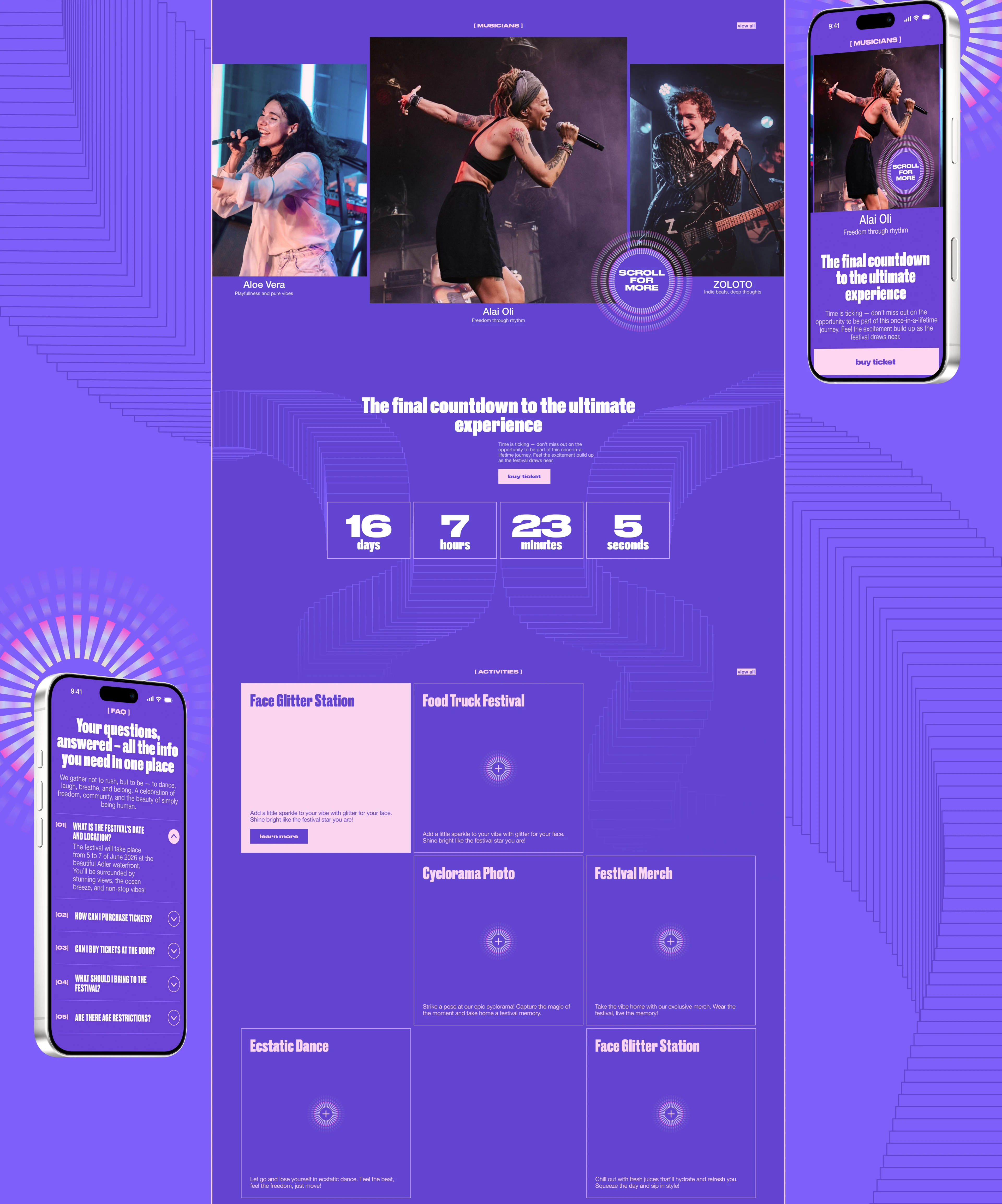 PULSE | website | музыкальный фестиваль — Изображение №3 — Интерфейсы, Брендинг на Dprofile
