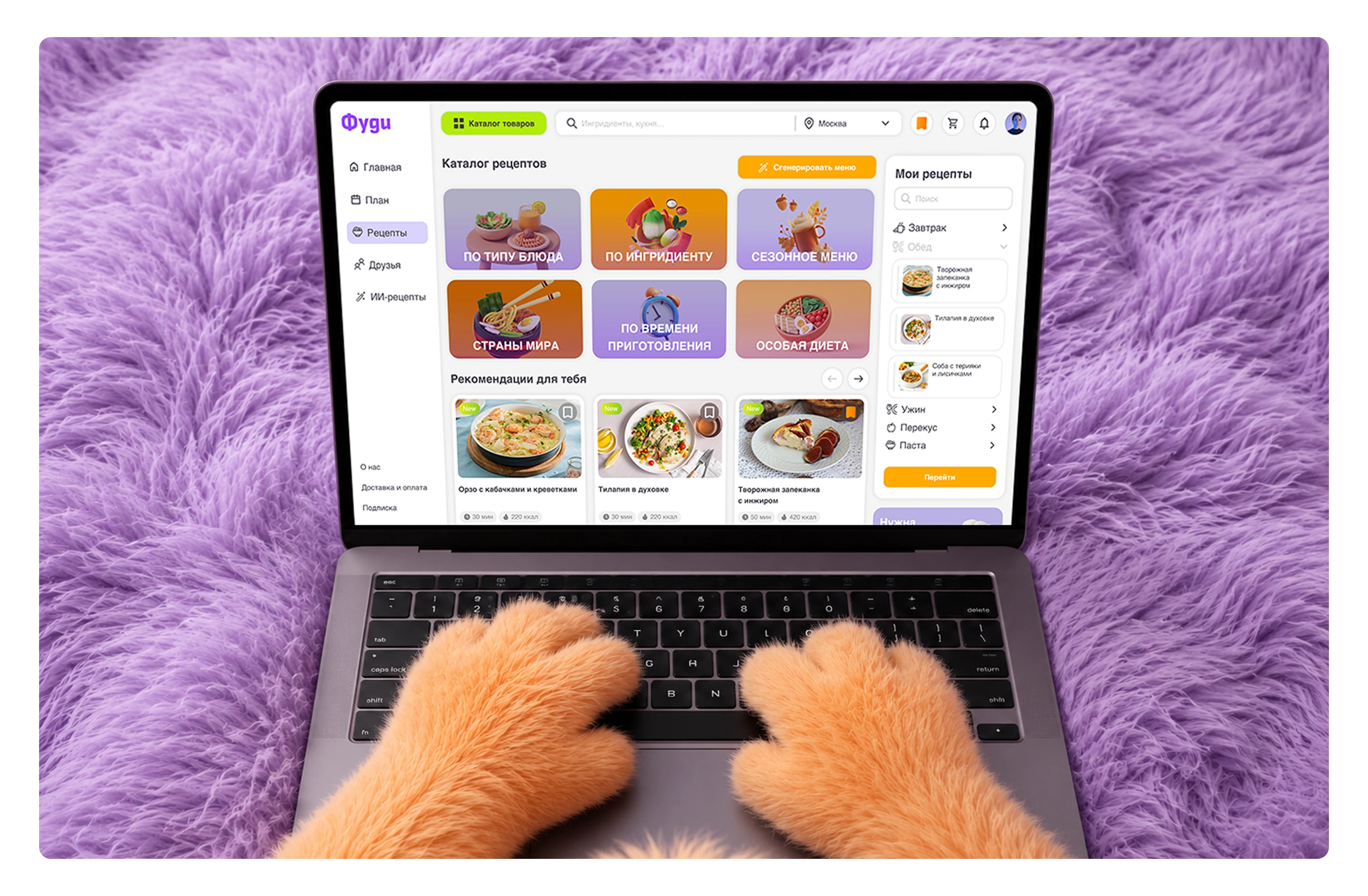 Foodie - cервис планирования питания с AI-ассистентом. UI/UX case — Изображение №6 — Интерфейсы на Dprofile