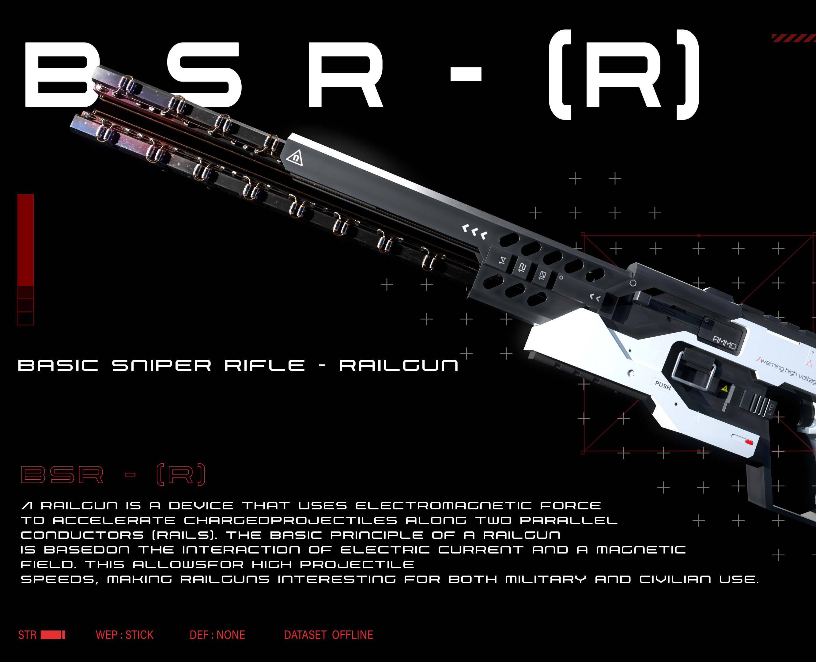 B S R - (R) base sniper rifle Railgun — 3D, Анимация на Dprofile