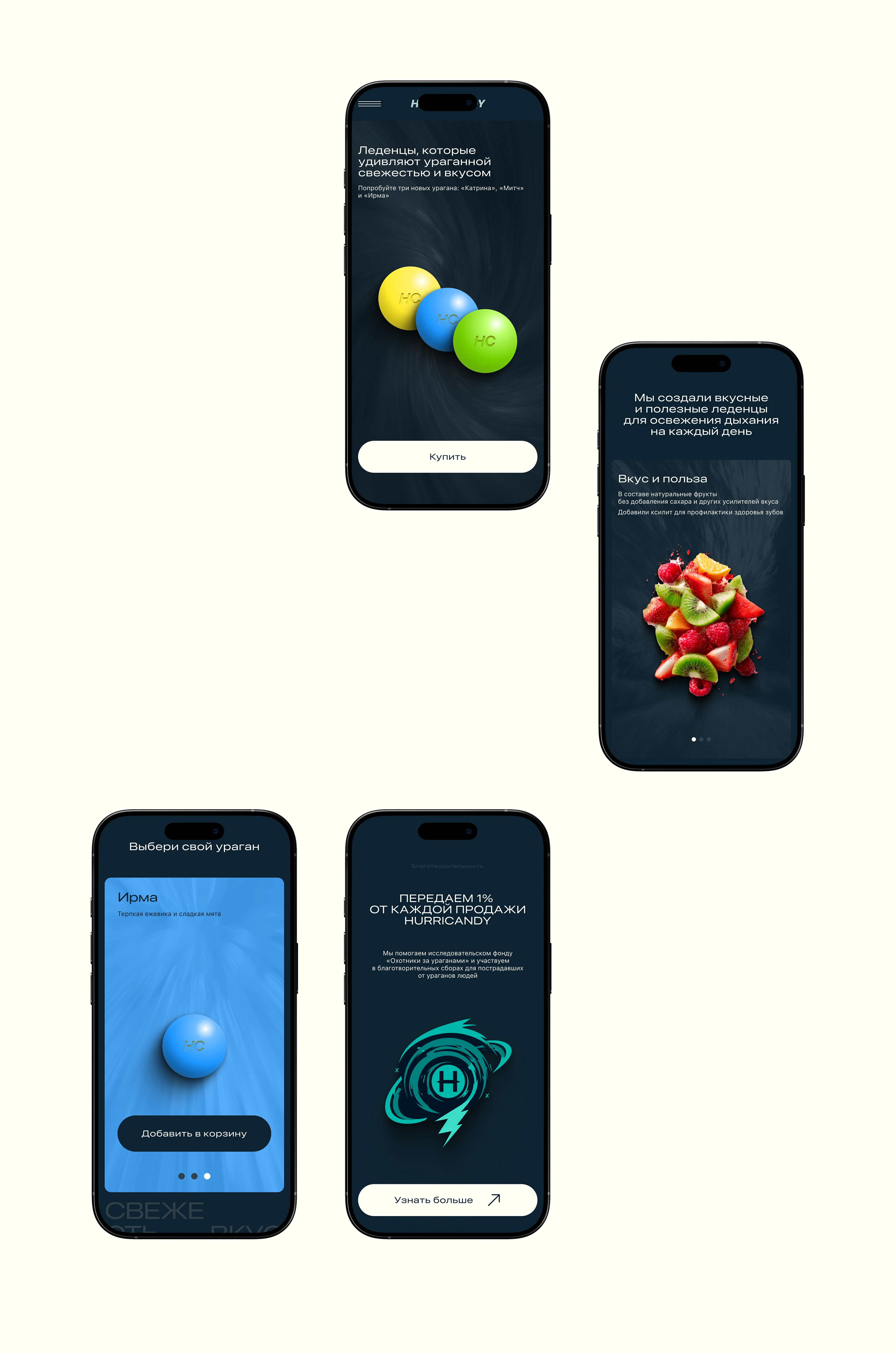 Лендинг "HURRICANDY" — Изображение №11 — Интерфейсы, Брендинг на Dprofile