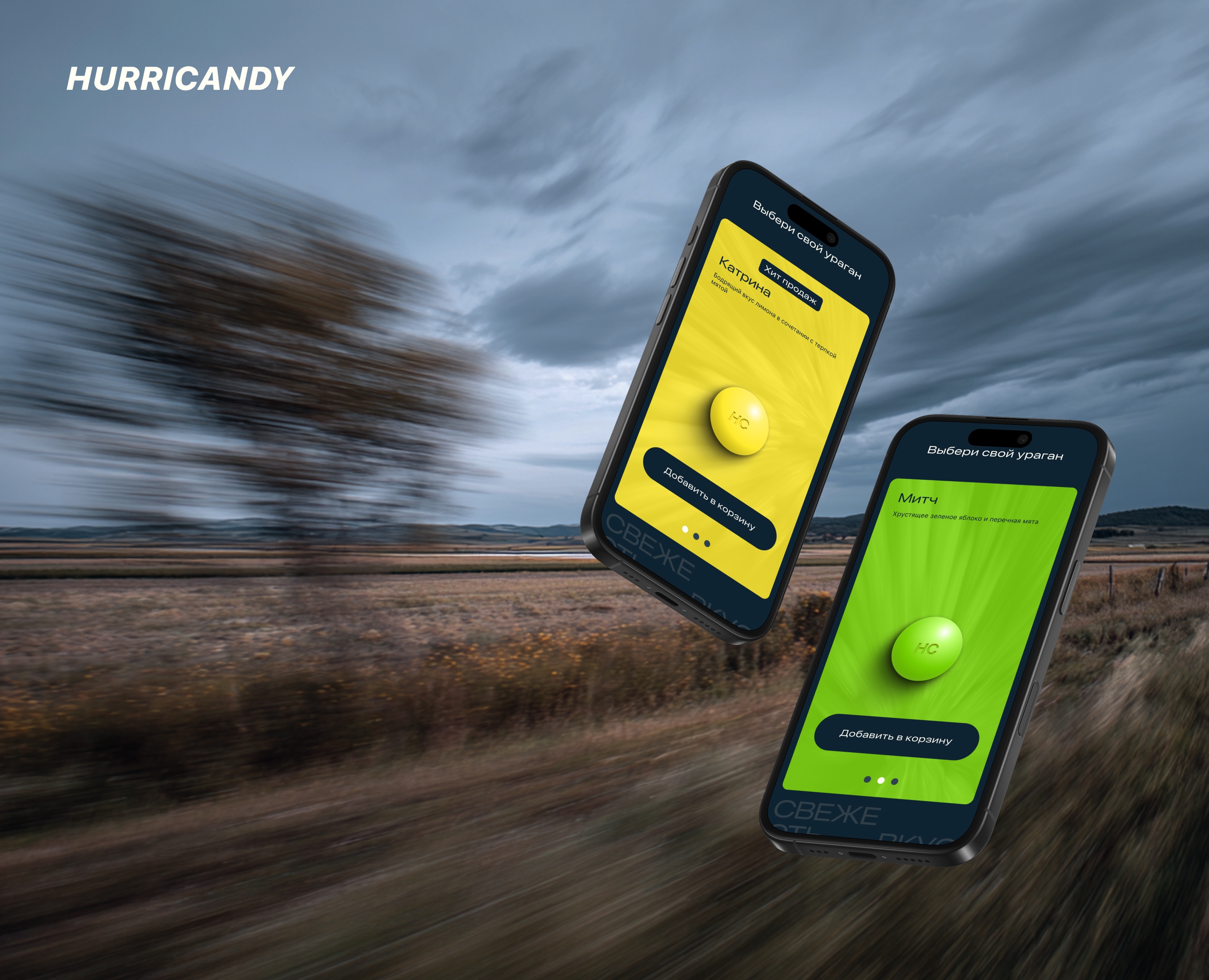 Лендинг "HURRICANDY" на Dprofile