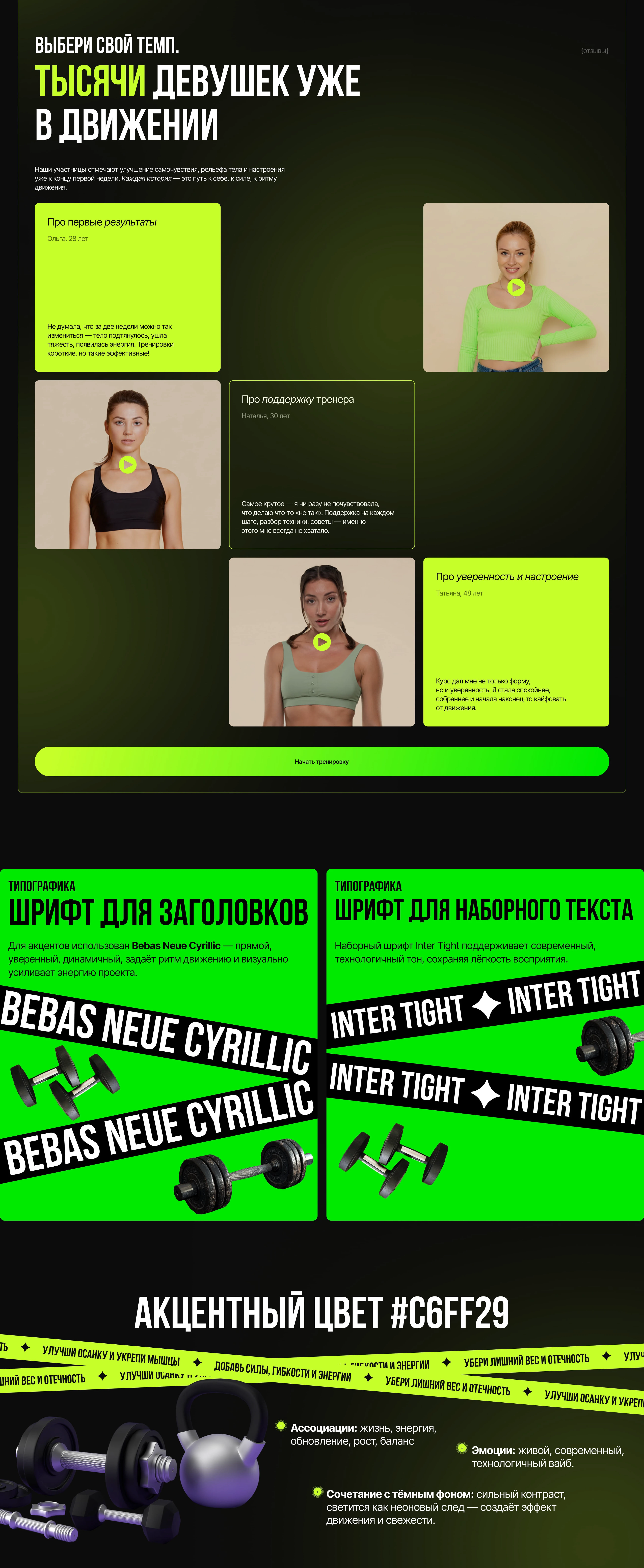 Лендинг женского фитнес-курса — Изображение №5 — Интерфейсы на Dprofile