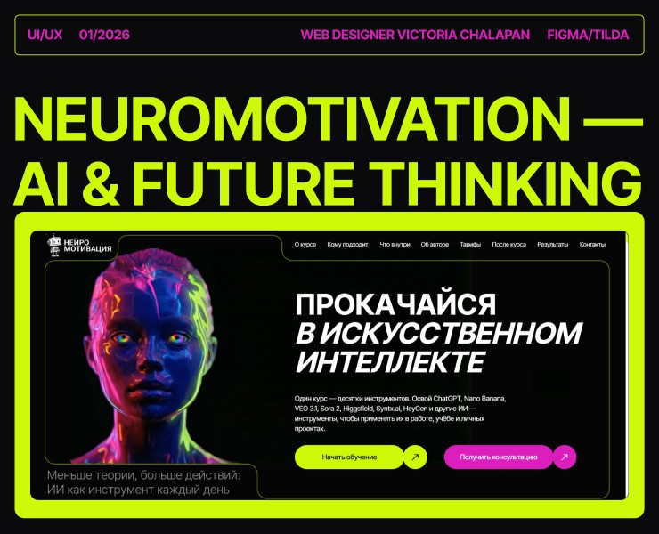 Лендинг для продажи онлайн-курса по нейросетям на Dprofile