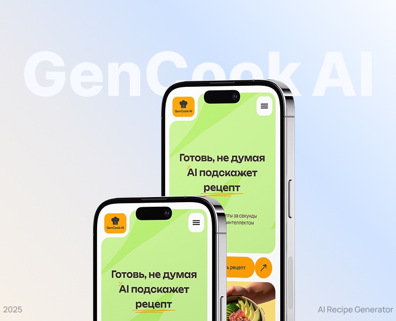 GenCook AI - Landing page for generating recipes — Интерфейсы на Dprofile