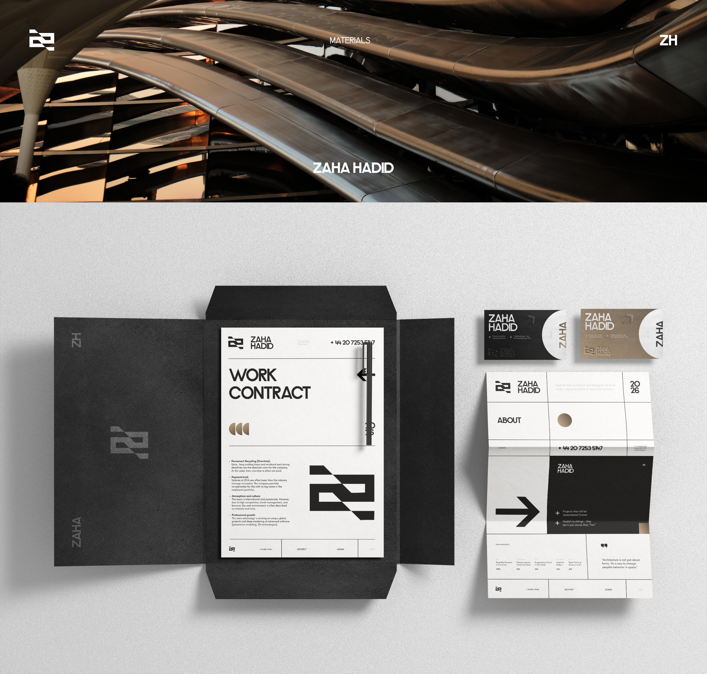 Zaha Hadid Architect © | Branding & UX/UI Design — Изображение №14 — Интерфейсы, Брендинг на Dprofile