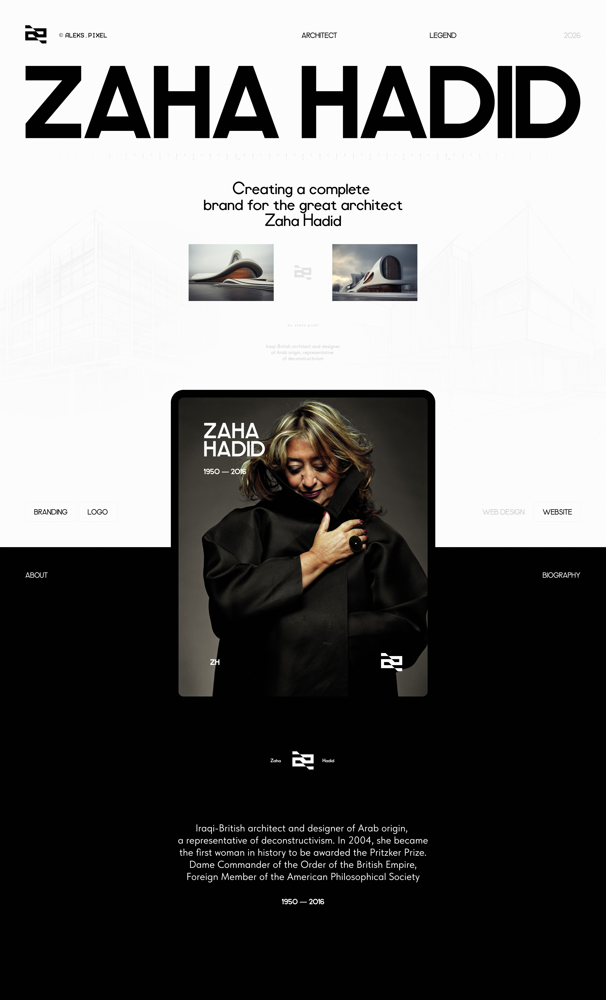 Zaha Hadid Architect © | Branding & UX/UI Design — Изображение №1 — Интерфейсы, Брендинг на Dprofile
