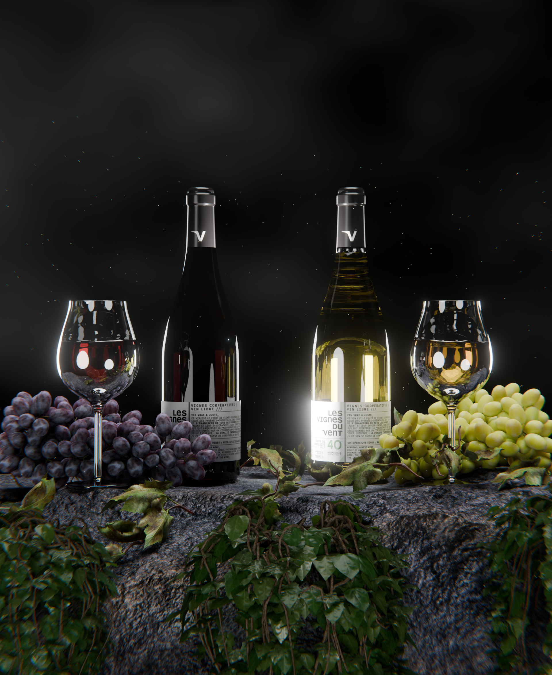 Les Vignes du Vent | 3D-визуализация вина и симуляция жидкости — Изображение №8 — 3D, Анимация на Dprofile