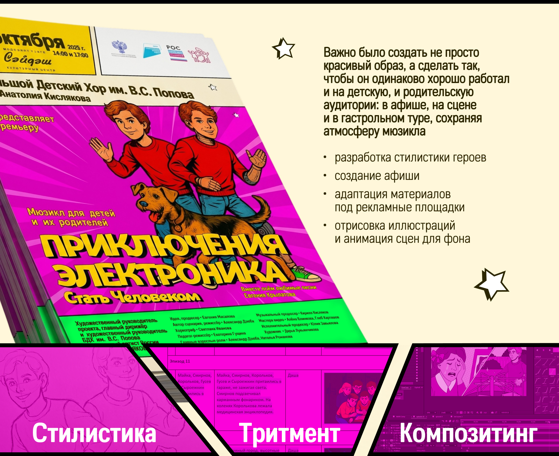 Приключения Электроника: как оформить детский мюзикл — Изображение №3 — Графика, Нейро на Dprofile