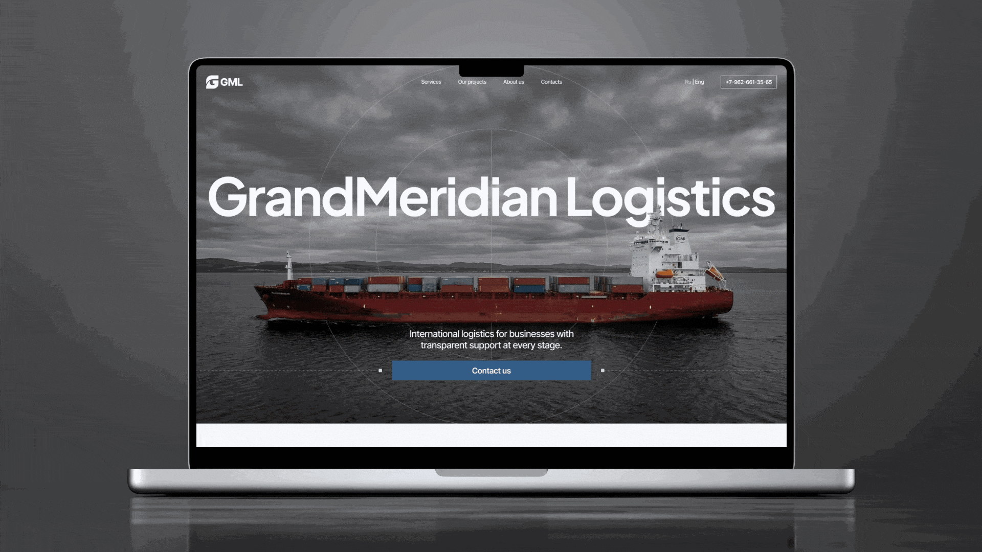 GrandMeridianLogistics | Corporate website | ui/ux — Изображение №3 — Интерфейсы, Брендинг на Dprofile