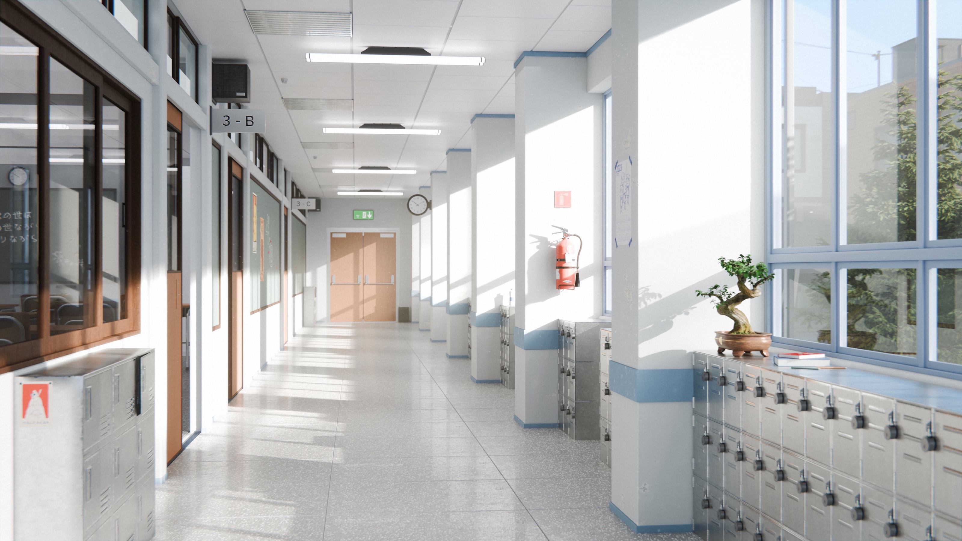 «Японский школьный коридор» — Изображение №1 — 3D на Dprofile