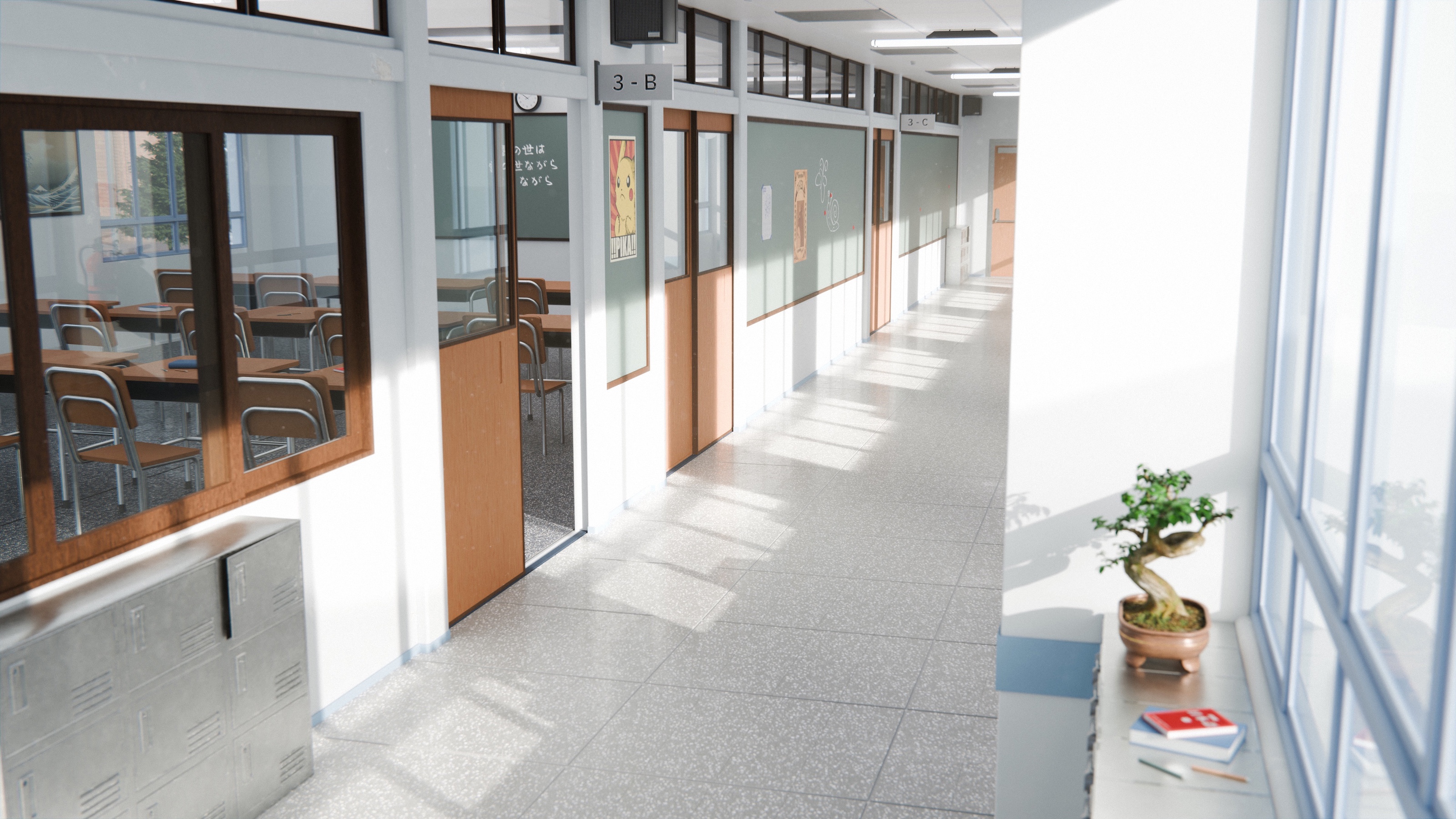 «Японский школьный коридор» — Изображение №2 — 3D на Dprofile