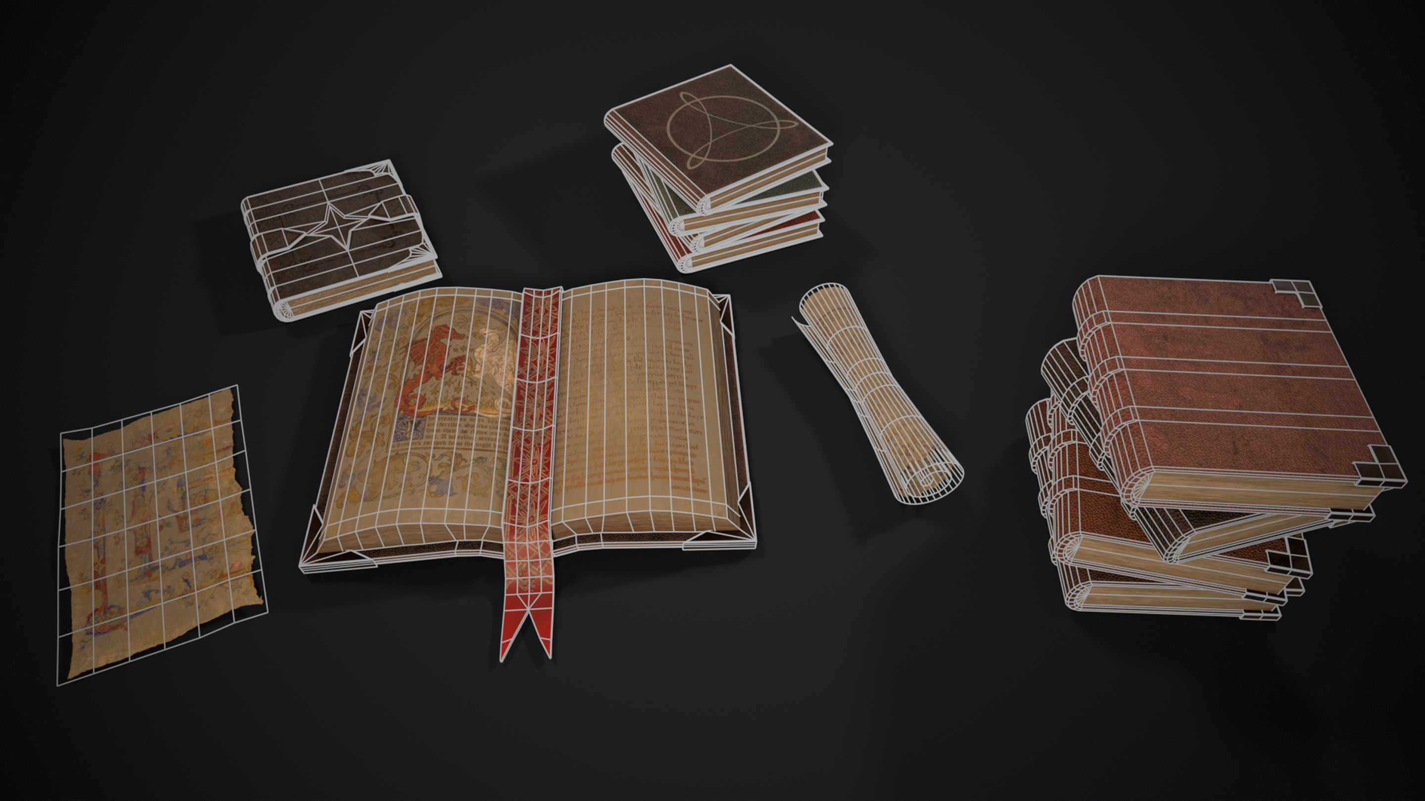 Book Props Set – Game Ready — Изображение №4 — Иллюстрация, 3D на Dprofile