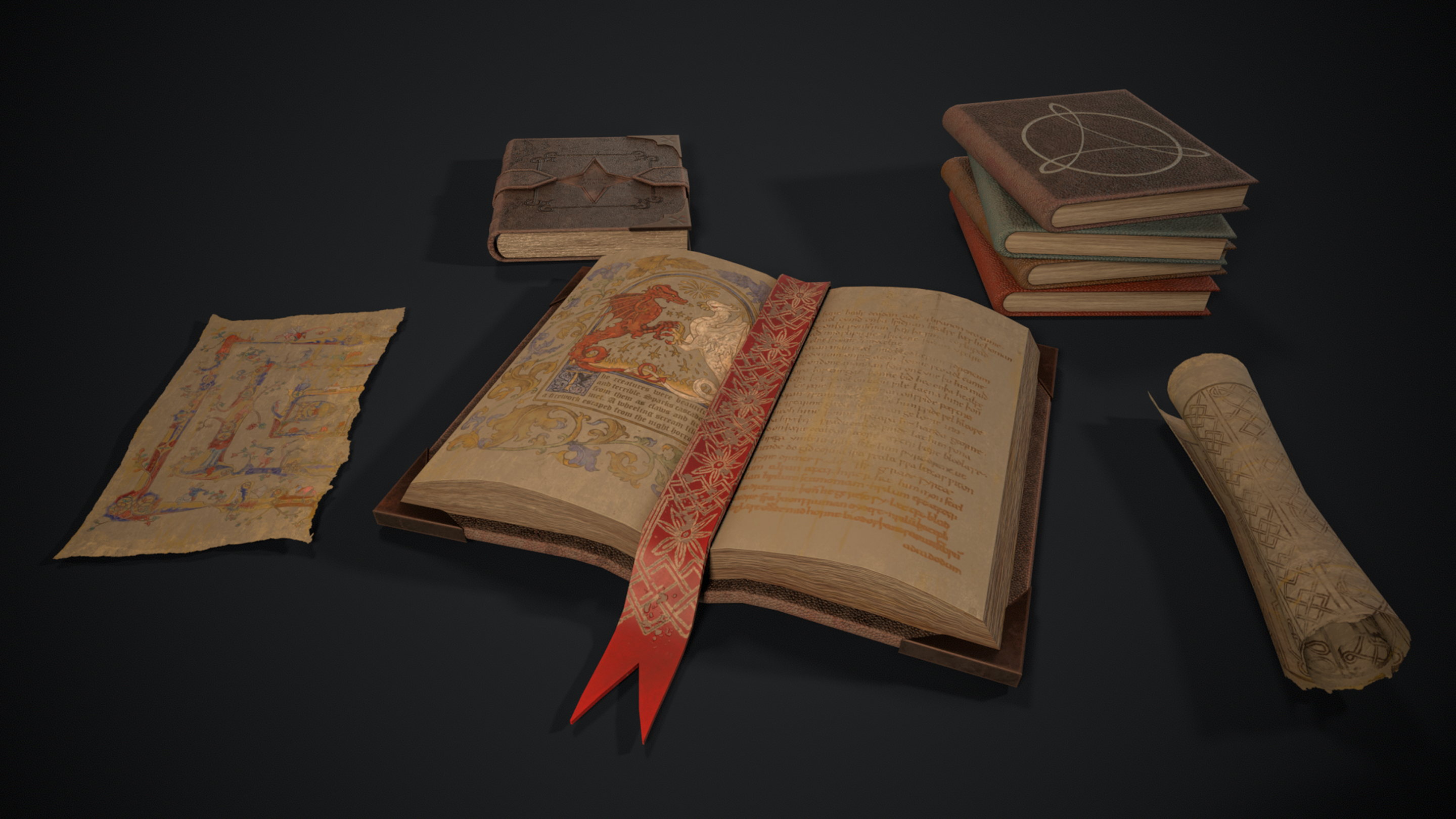 Book Props Set – Game Ready — Изображение №2 — Иллюстрация, 3D на Dprofile