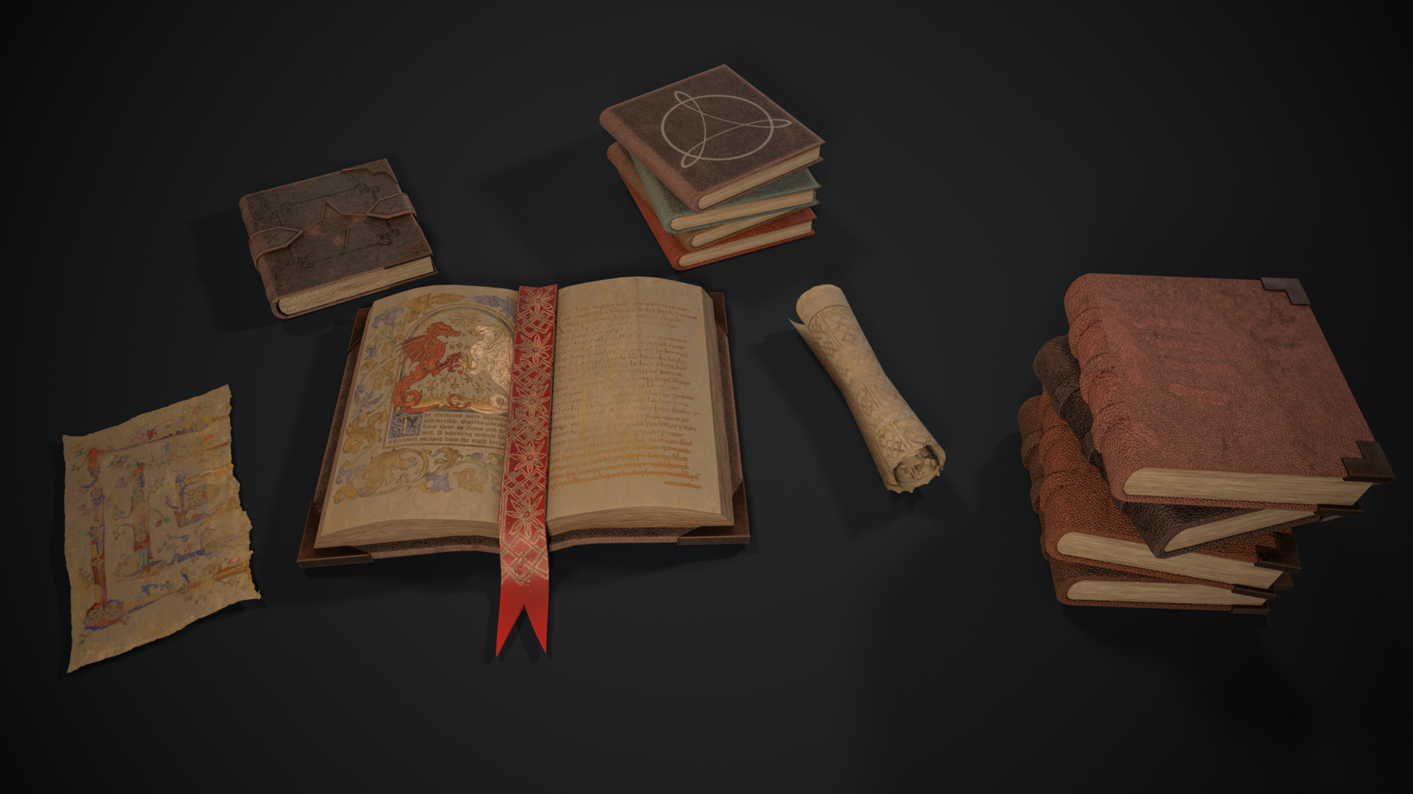 Book Props Set – Game Ready — Изображение №3 — Иллюстрация, 3D на Dprofile