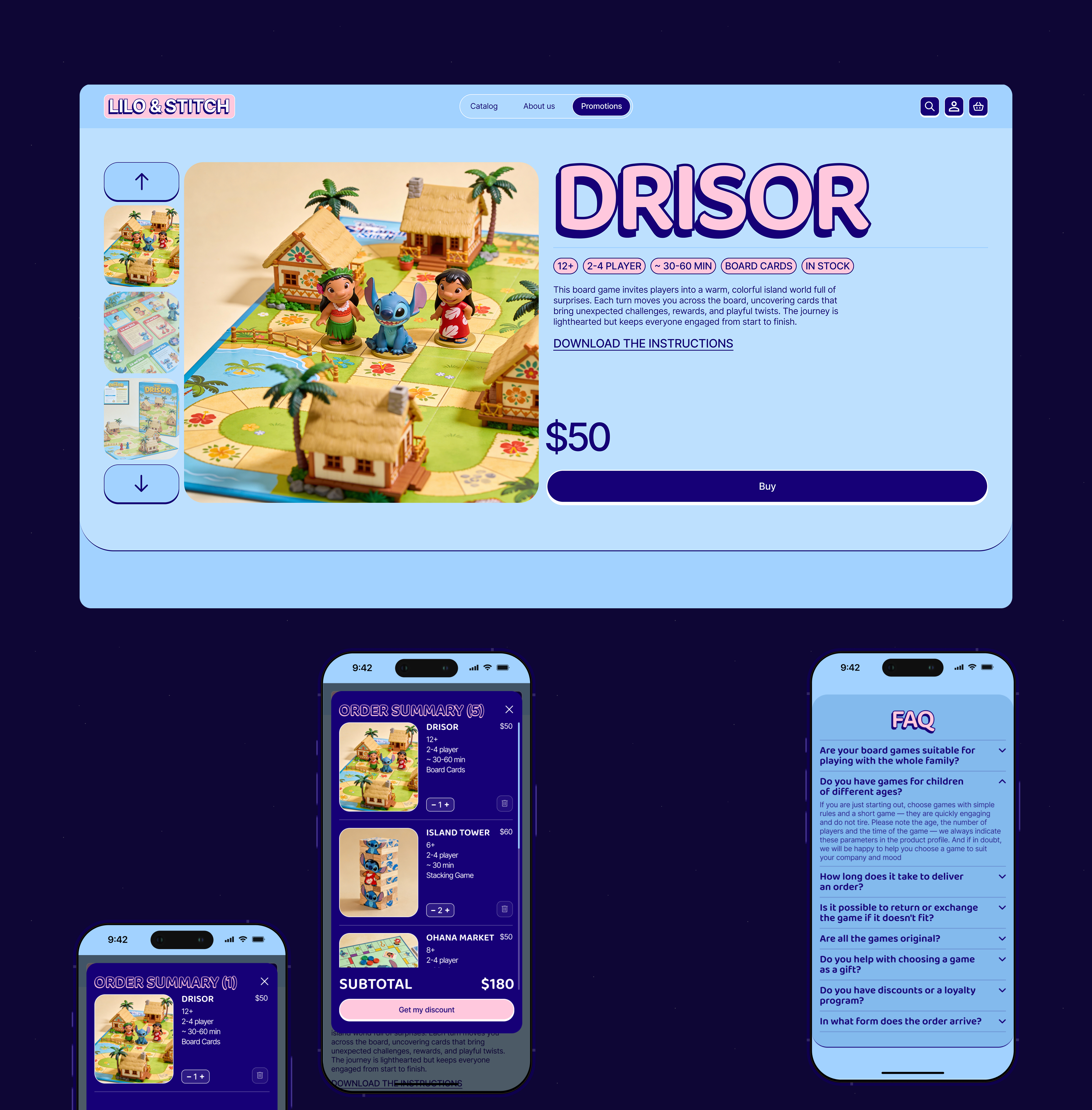 Ohana Market — Board Game Store — Изображение №6 — Интерфейсы, Анимация на Dprofile