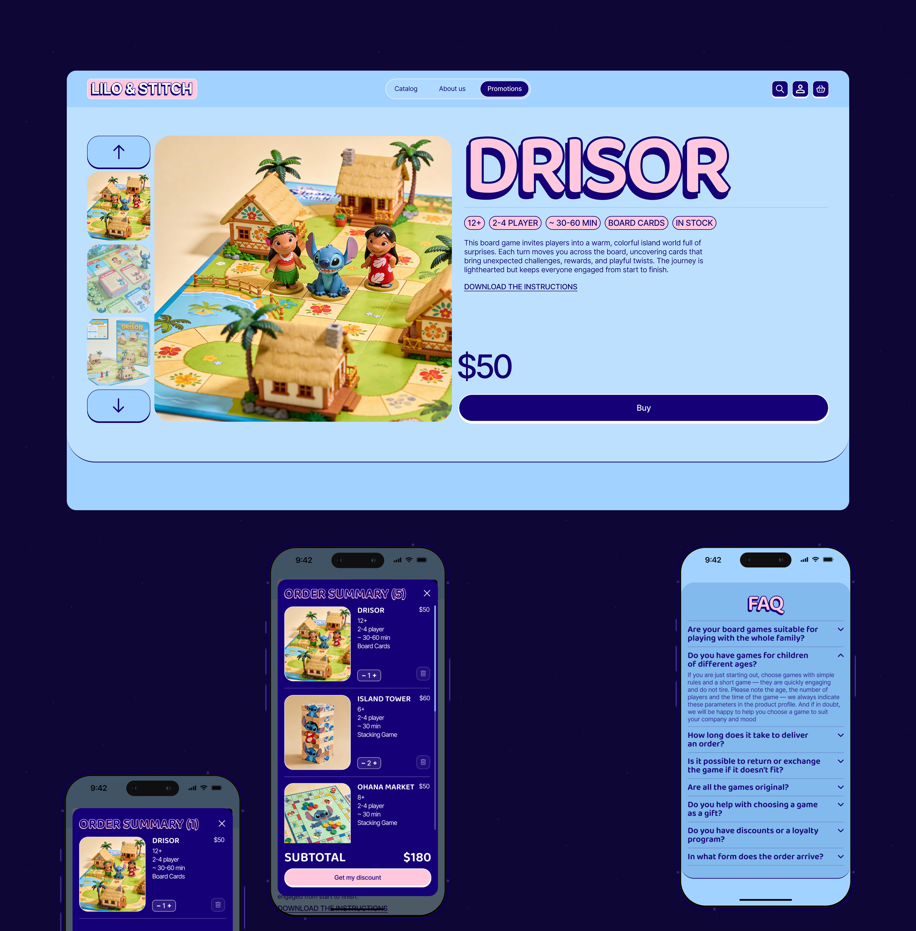 Ohana Market — Board Game Store — Изображение №6 — Интерфейсы, Анимация на Dprofile