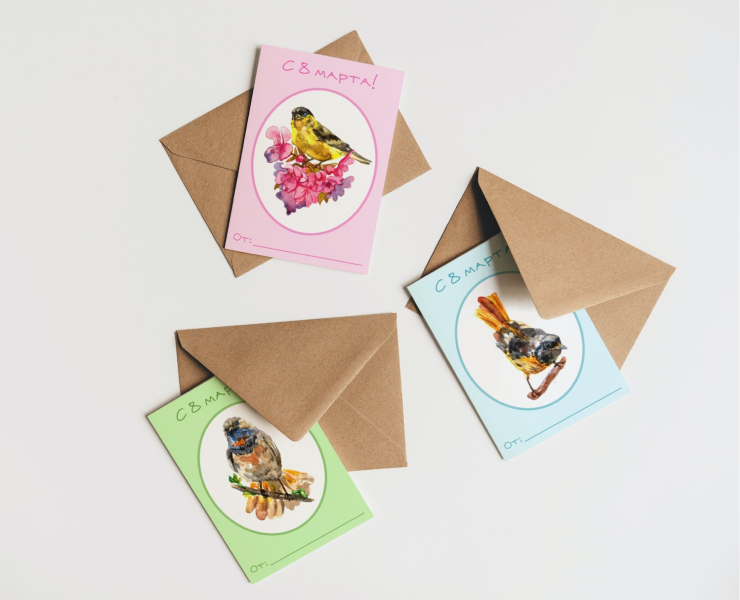 Открытки с акварельными иллюстрациями — Брендинг, Графика на Dprofile