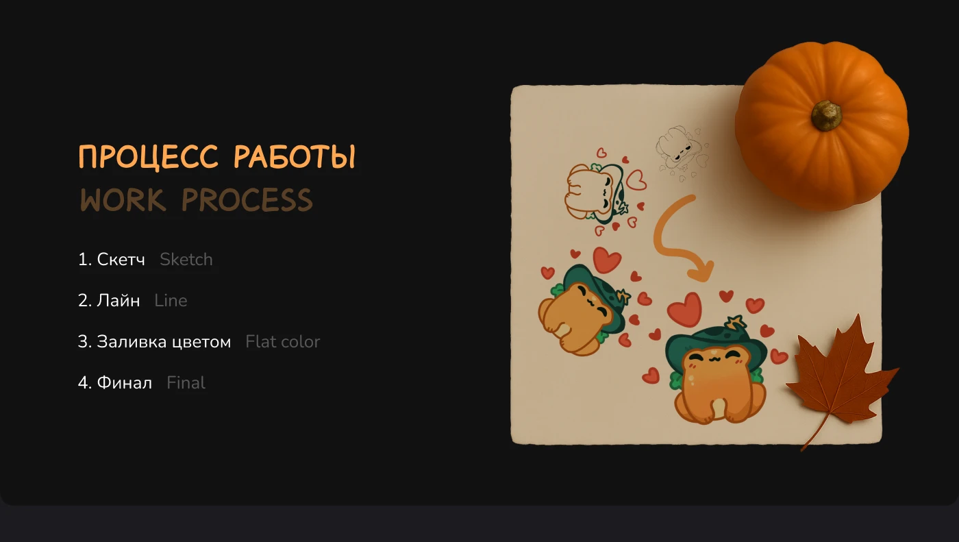 Стикеры для Телеграма | Волшебная тыквенная лягушка — Изображение №5 — Брендинг, Иллюстрация на Dprofile