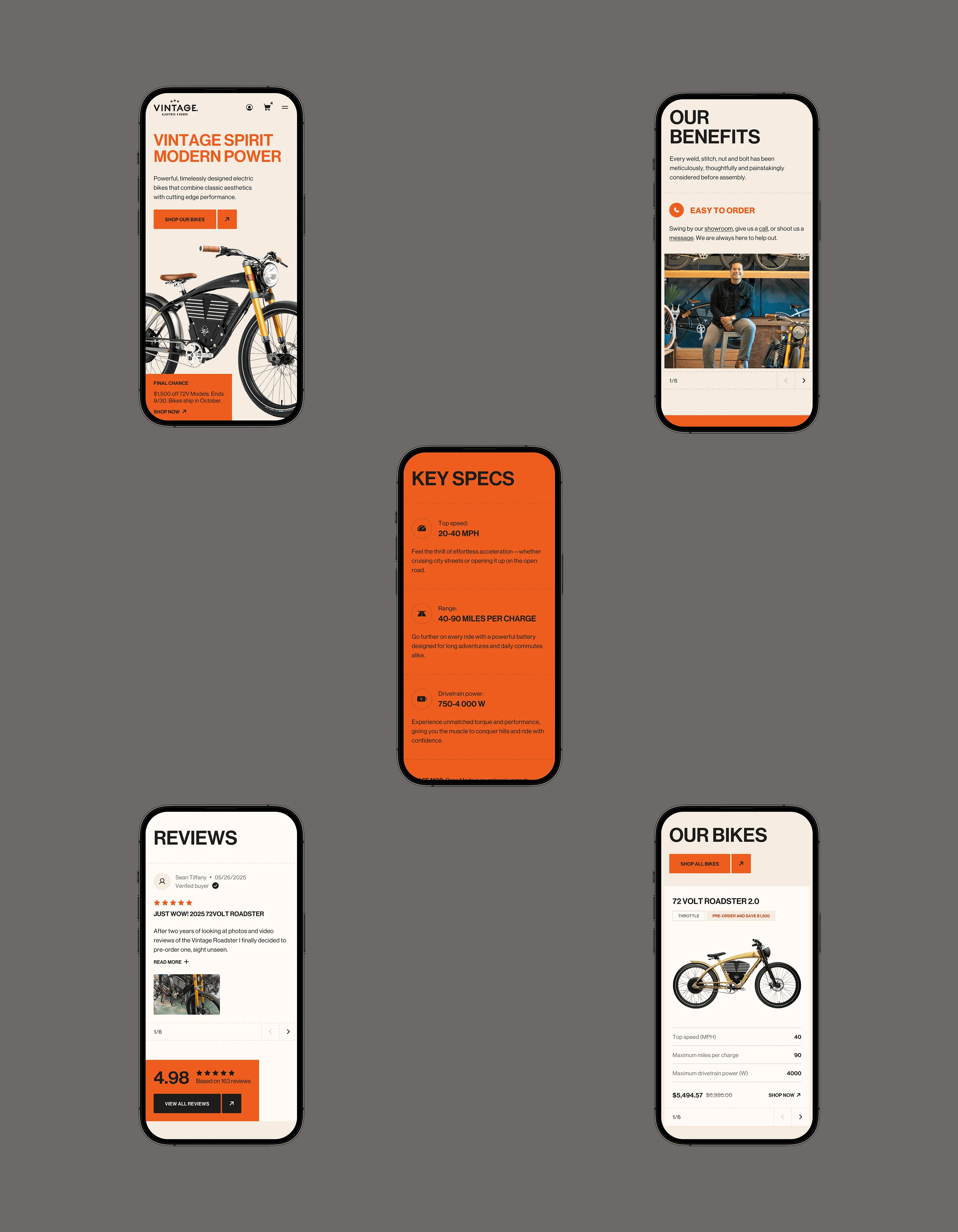 Vintage Electric Bikes. UI / UX Concept Design 2025 — Изображение №2 — Интерфейсы на Dprofile