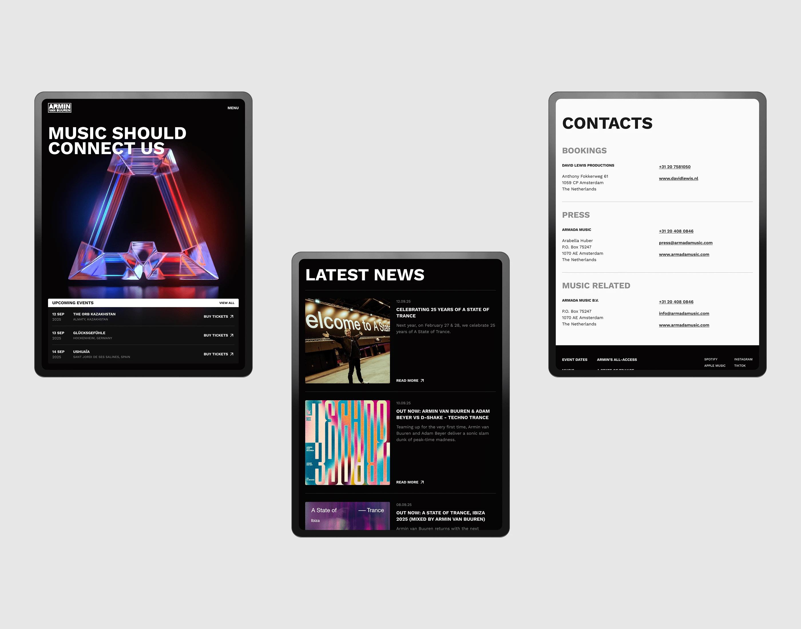 Armin Van Buuren. UI / UX Concept Design 2025 — Изображение №4 — Интерфейсы на Dprofile