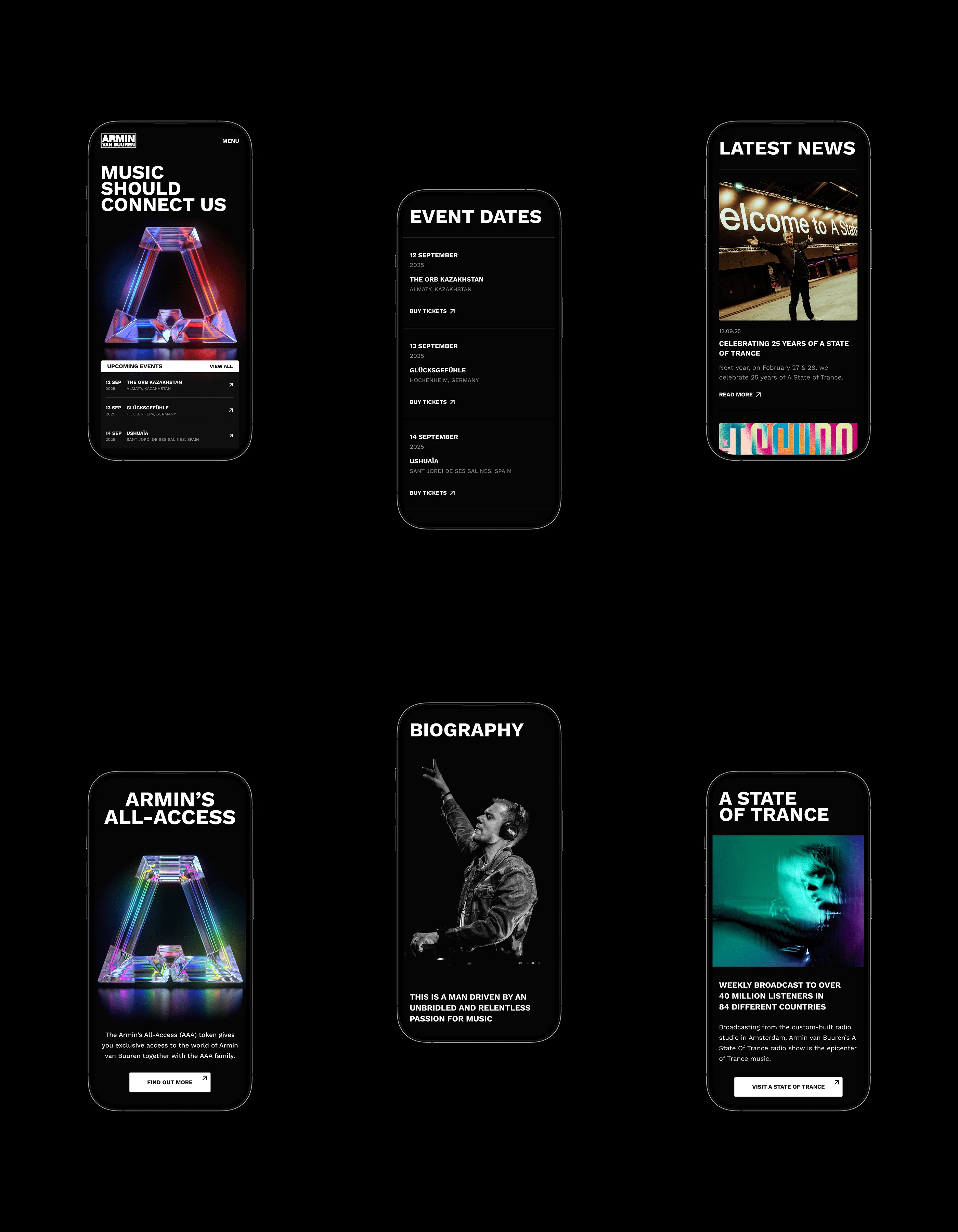 Armin Van Buuren. UI / UX Concept Design 2025 — Изображение №3 — Интерфейсы на Dprofile