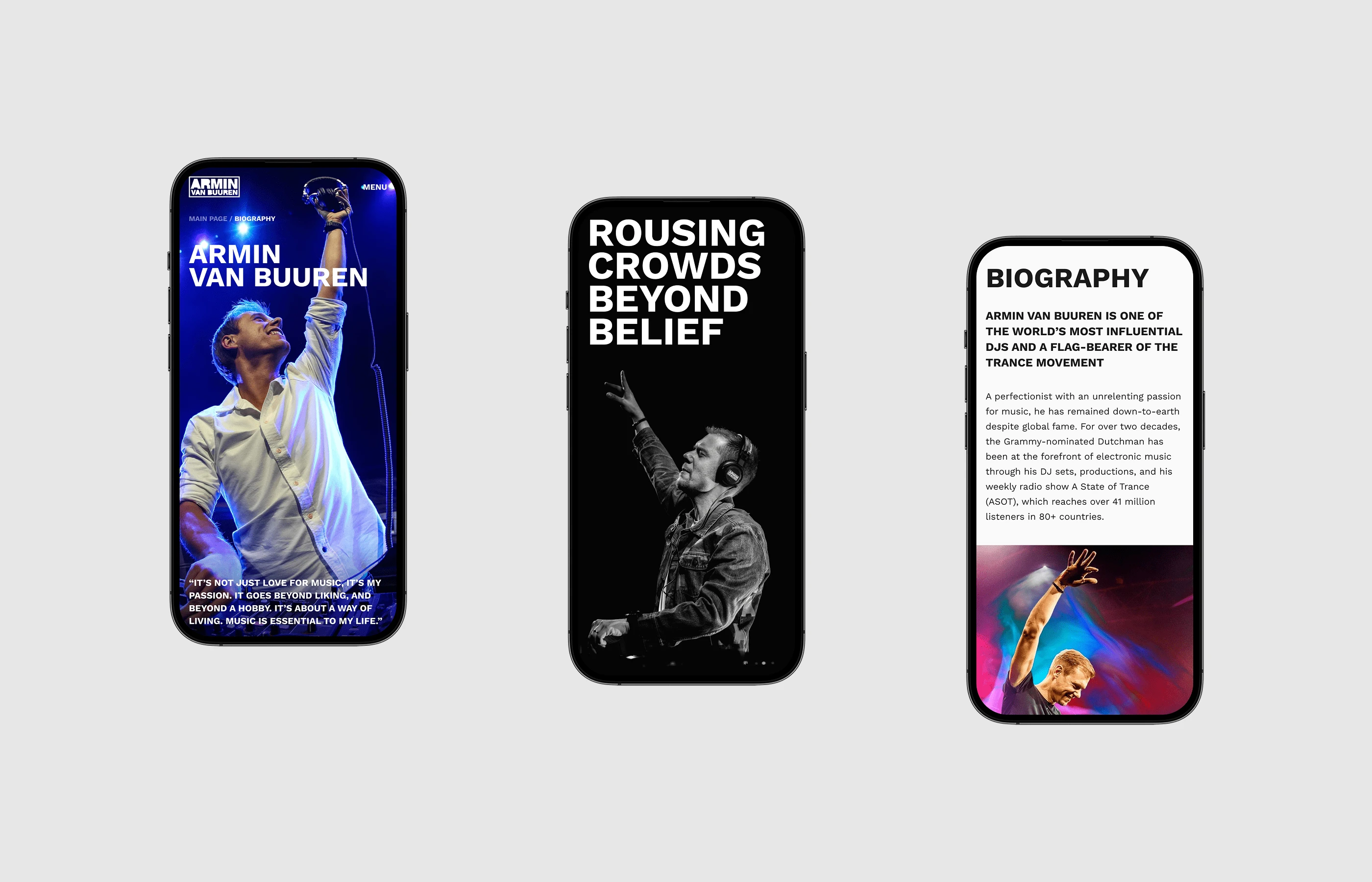 Armin Van Buuren. UI / UX Concept Design 2025 — Изображение №6 — Интерфейсы на Dprofile