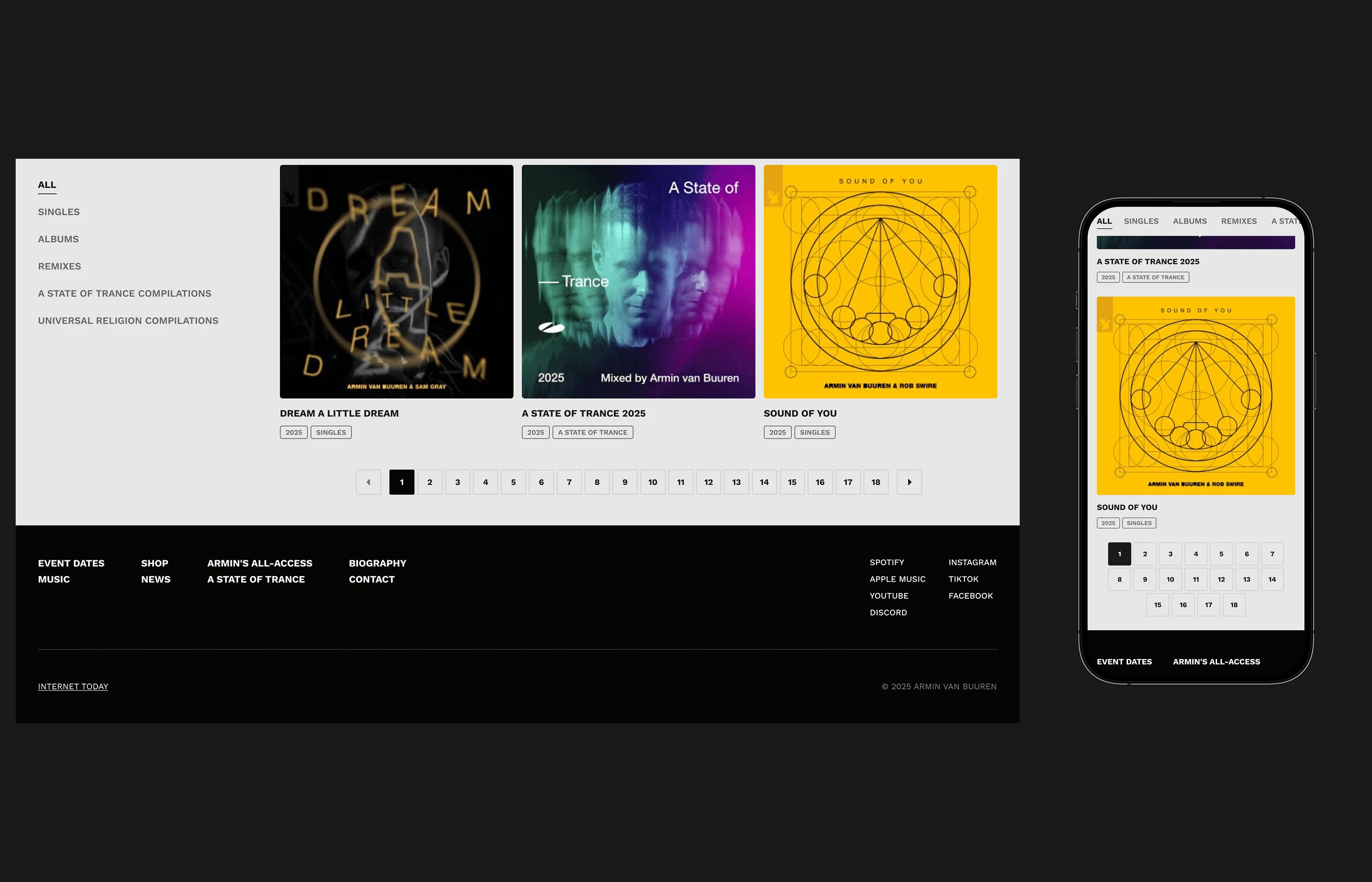 Armin Van Buuren. UI / UX Concept Design 2025 — Изображение №9 — Интерфейсы на Dprofile