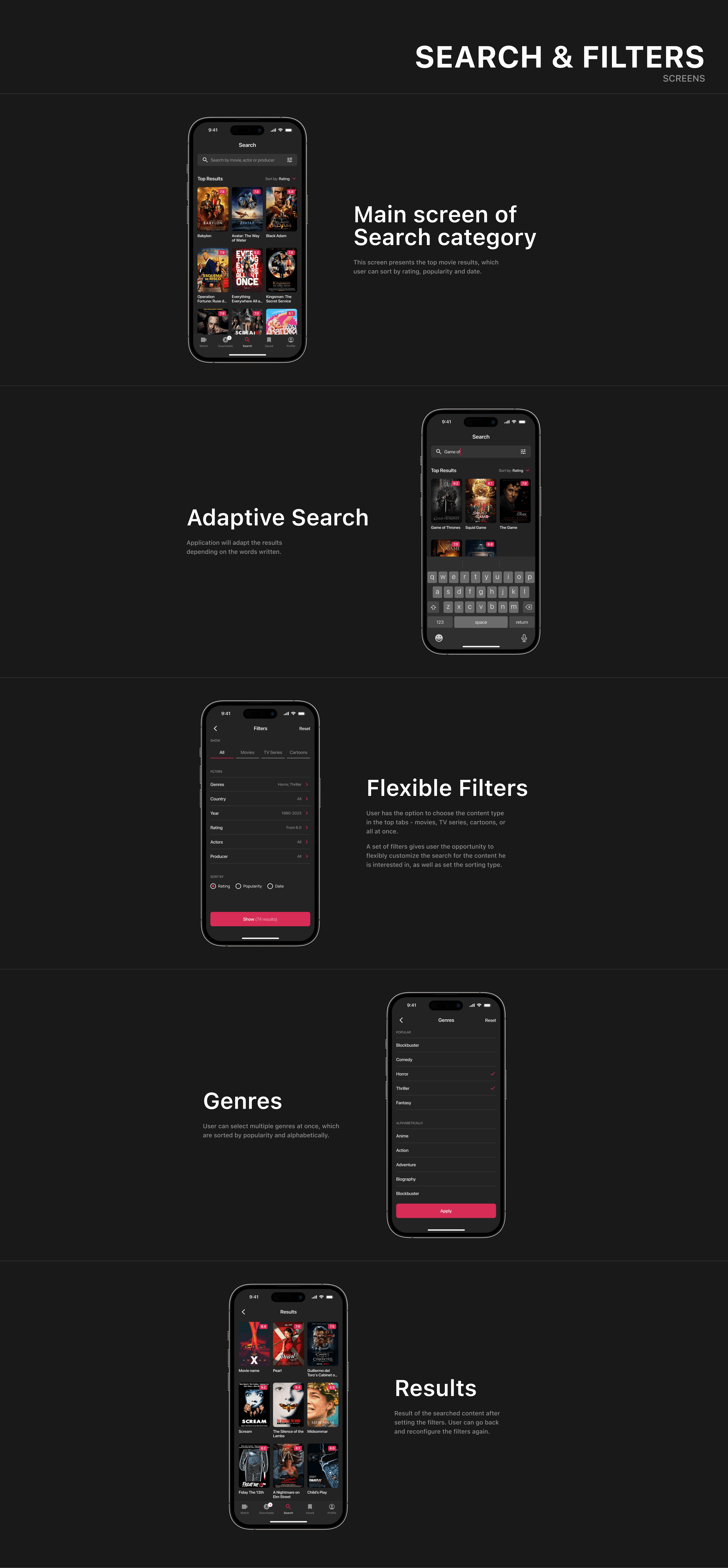 Lumos - Online cinema Application. UX/UI Design Concept — Изображение №8 — Интерфейсы на Dprofile