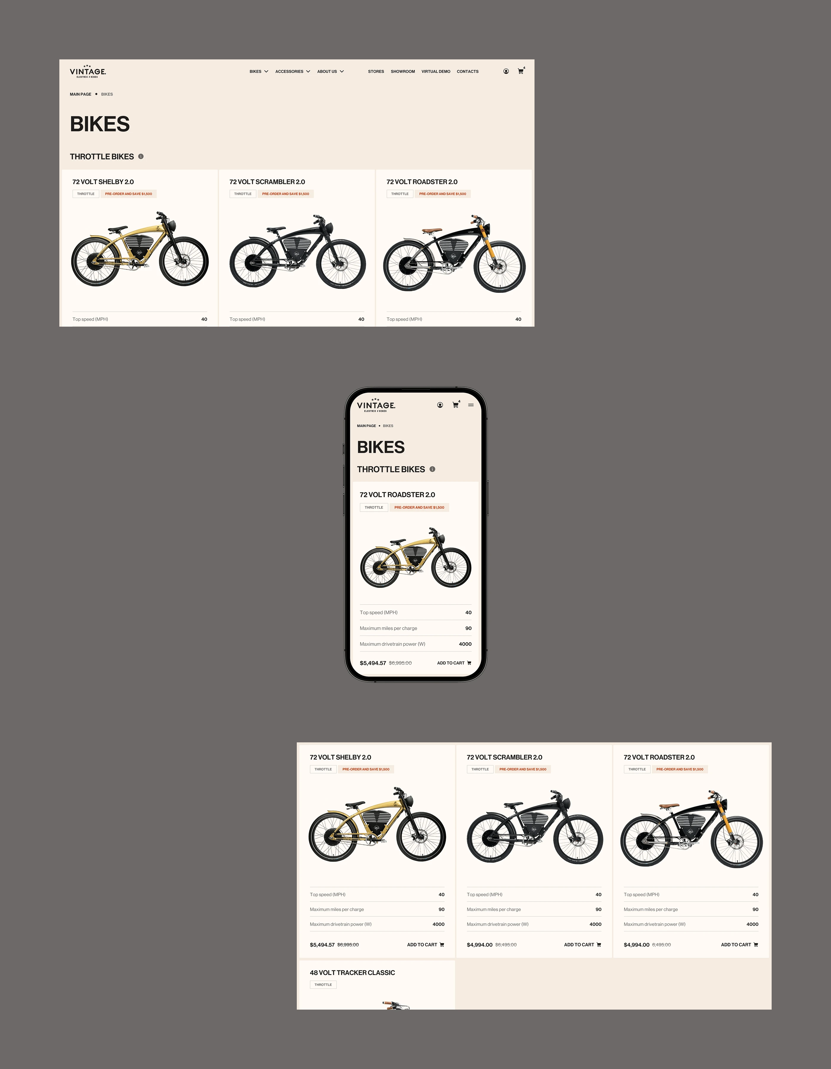 Vintage Electric Bikes. UI / UX Concept Design 2025 — Изображение №4 — Интерфейсы на Dprofile