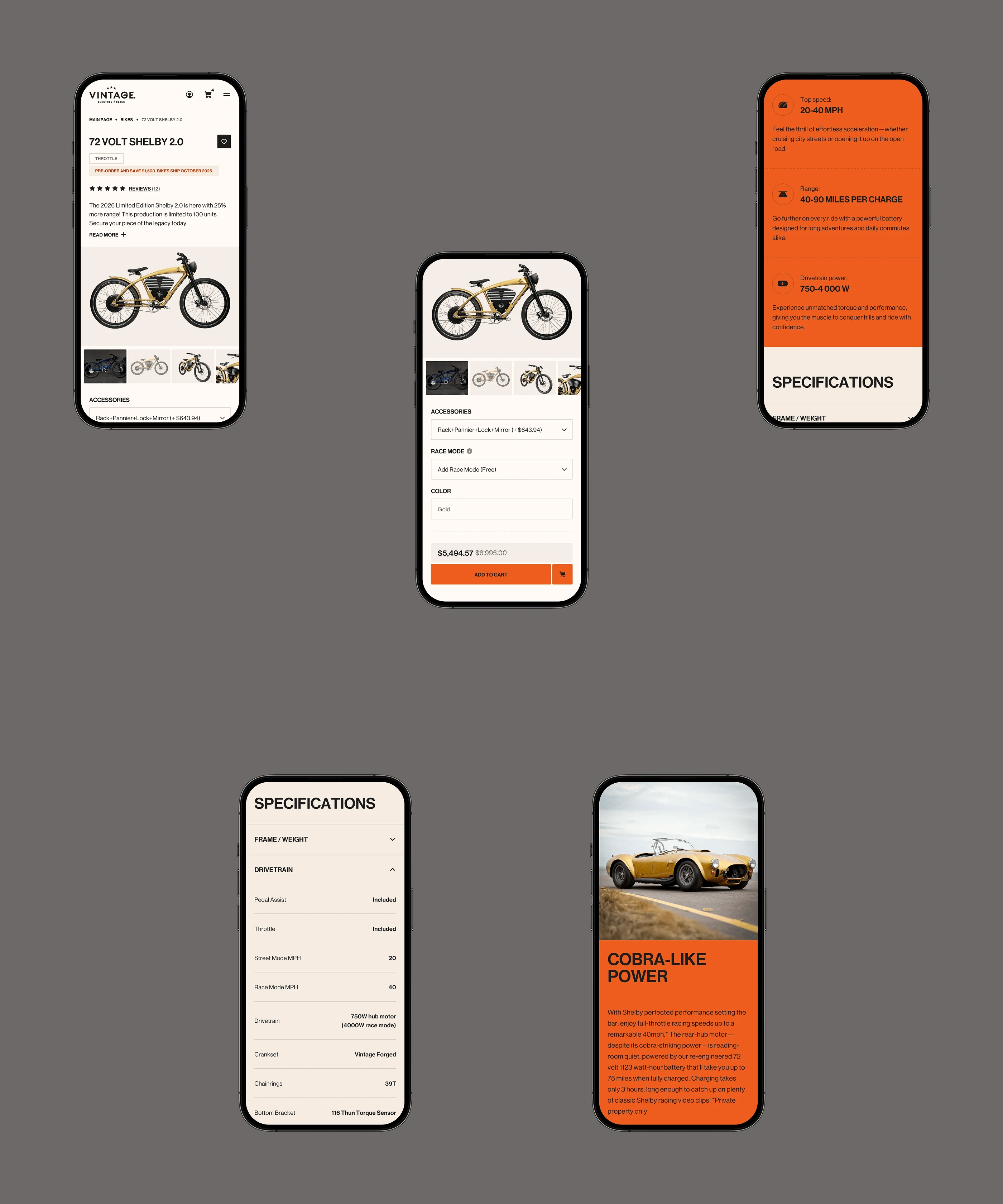Vintage Electric Bikes. UI / UX Concept Design 2025 — Изображение №5 — Интерфейсы на Dprofile