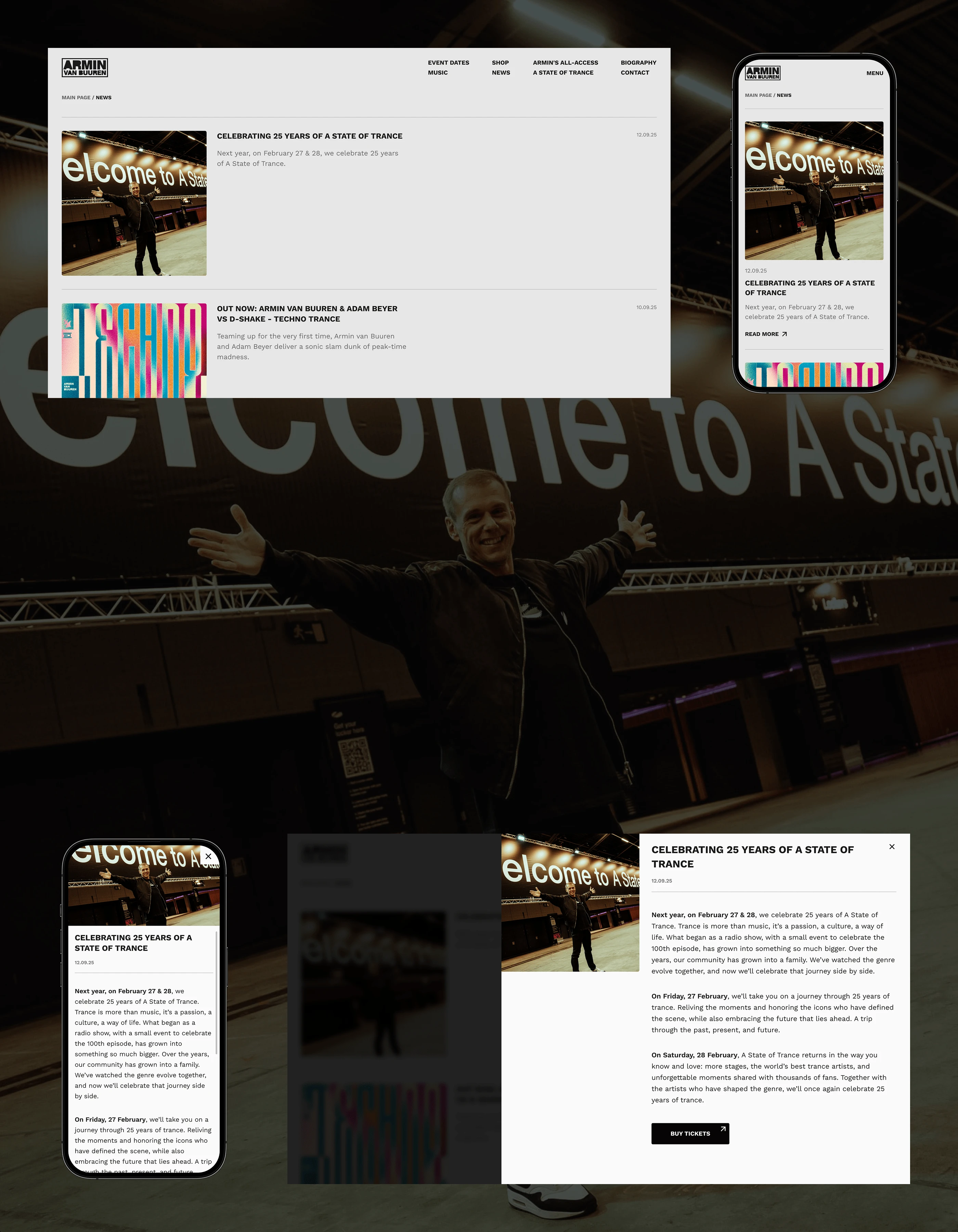 Armin Van Buuren. UI / UX Concept Design 2025 — Изображение №11 — Интерфейсы на Dprofile