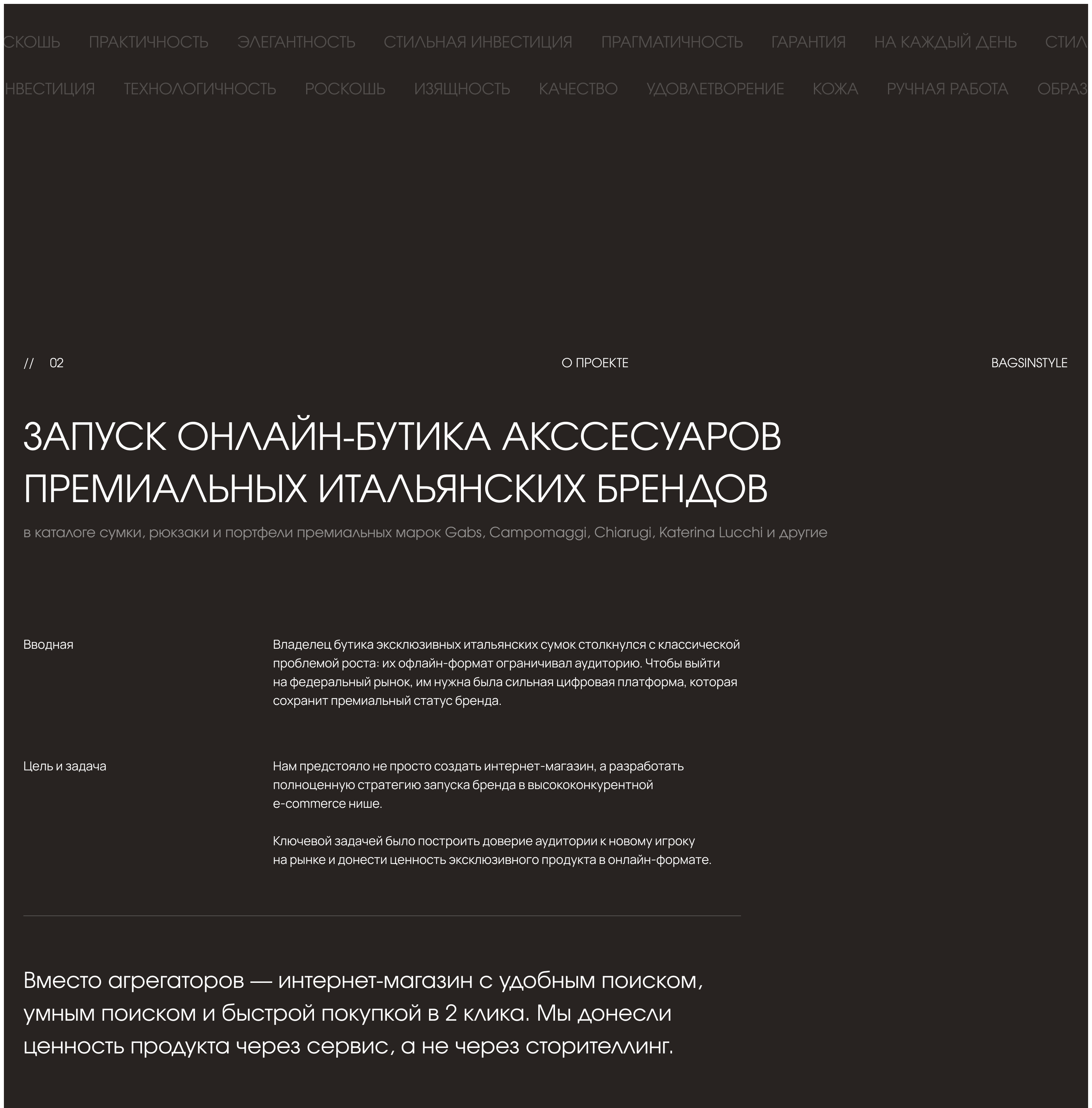 Bagsinstyle | Digital Brand & E-commerce — Изображение №1 — Интерфейсы на Dprofile