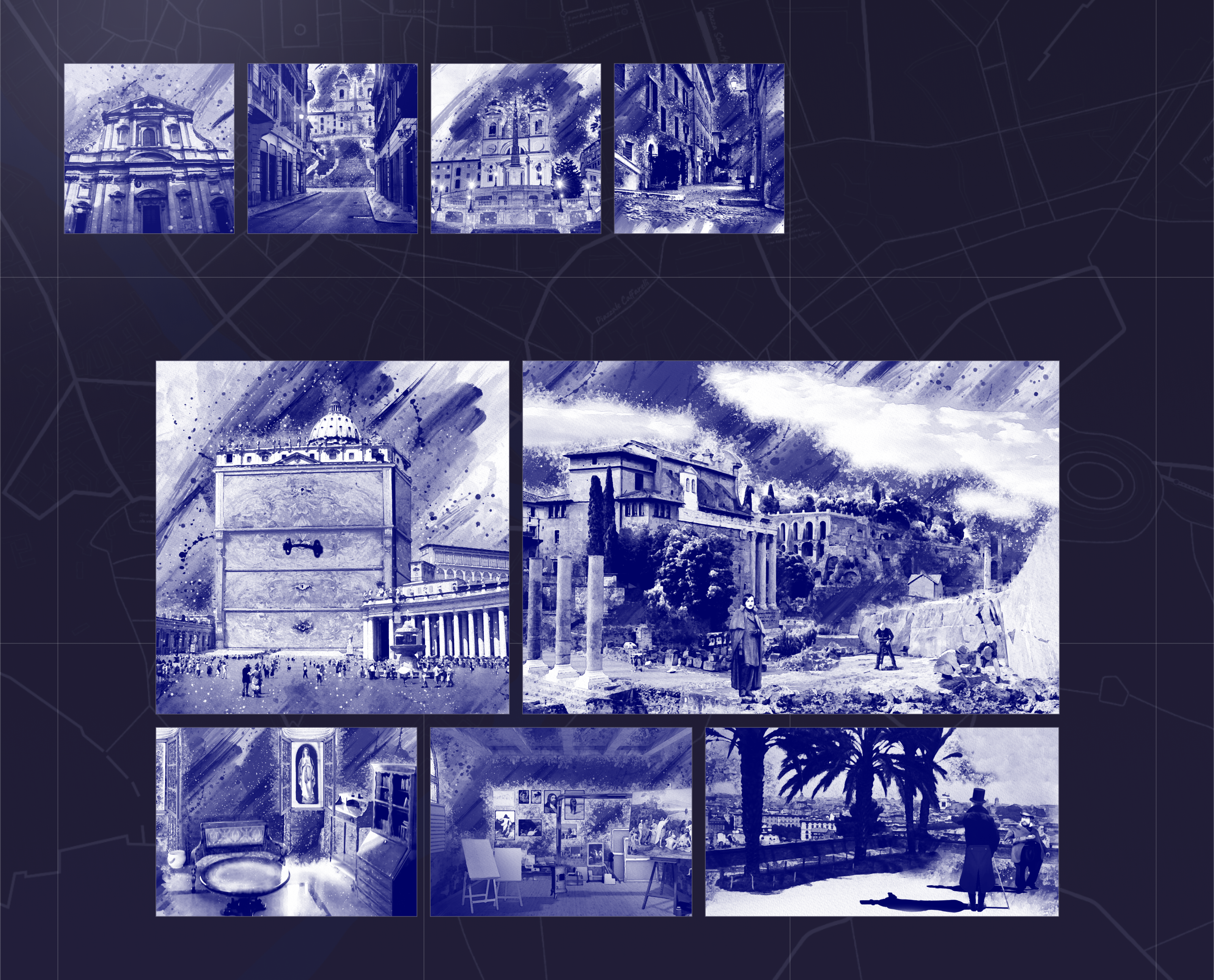 Интерактивная карта «Гоголевский Рим» — Изображение №8 — Интерфейсы, Иллюстрация на Dprofile