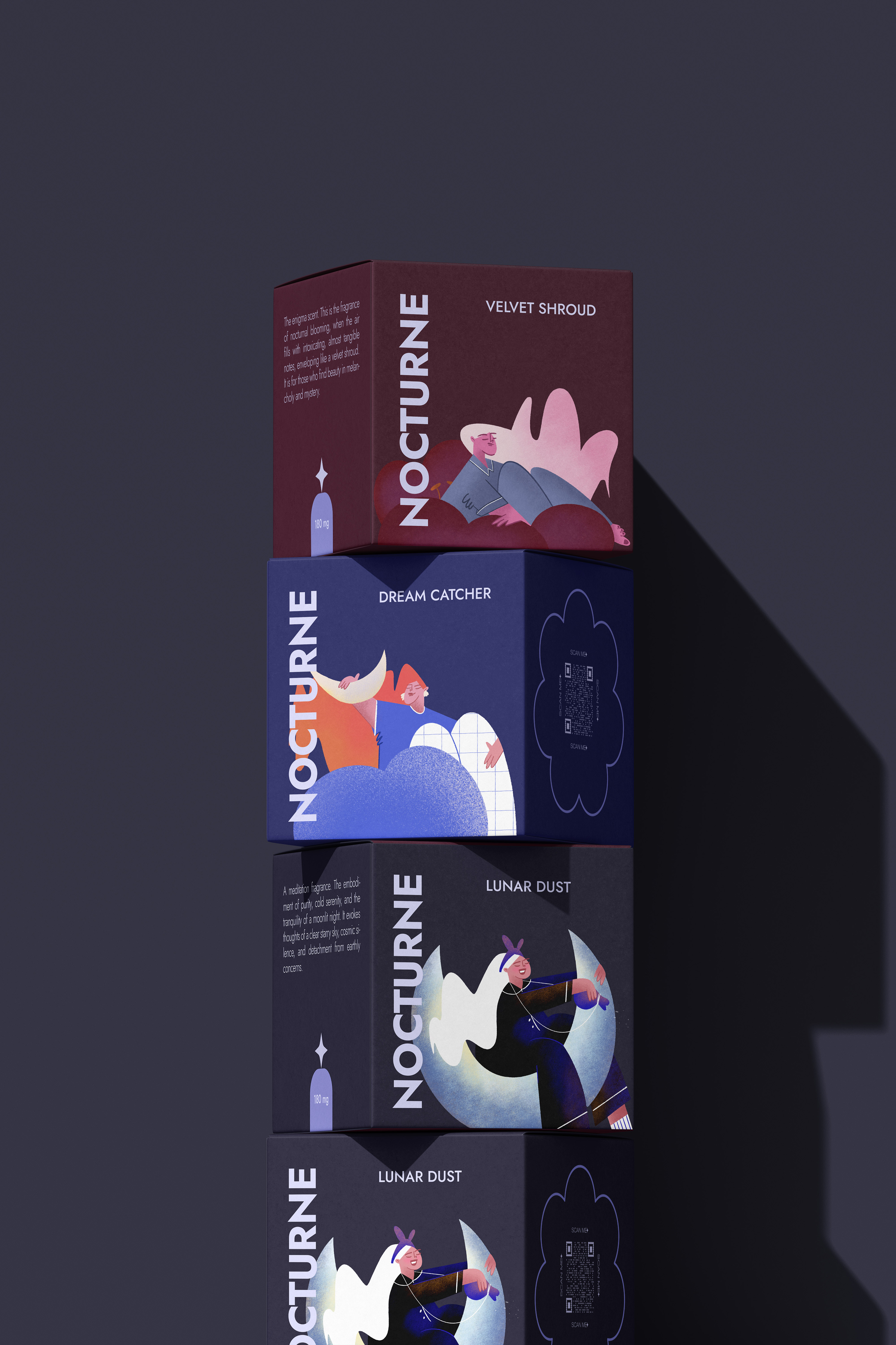 Nocturne \  айдентика и иллюстрации к упаковкам бренда свеч… — Изображение №1 — Брендинг, Иллюстрация на Dprofile