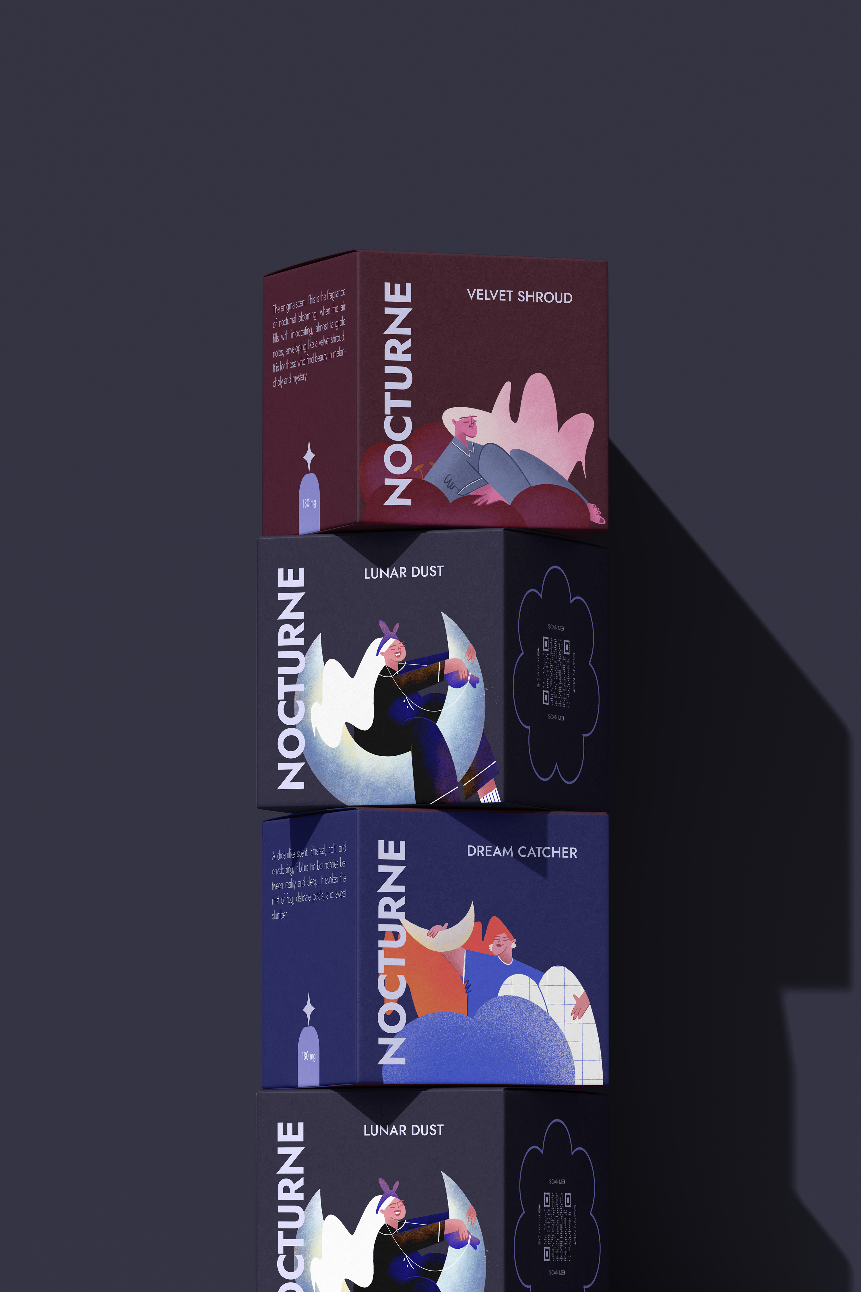 Nocturne \  айдентика и иллюстрации к упаковкам бренда свеч… — Изображение №2 — Брендинг, Иллюстрация на Dprofile