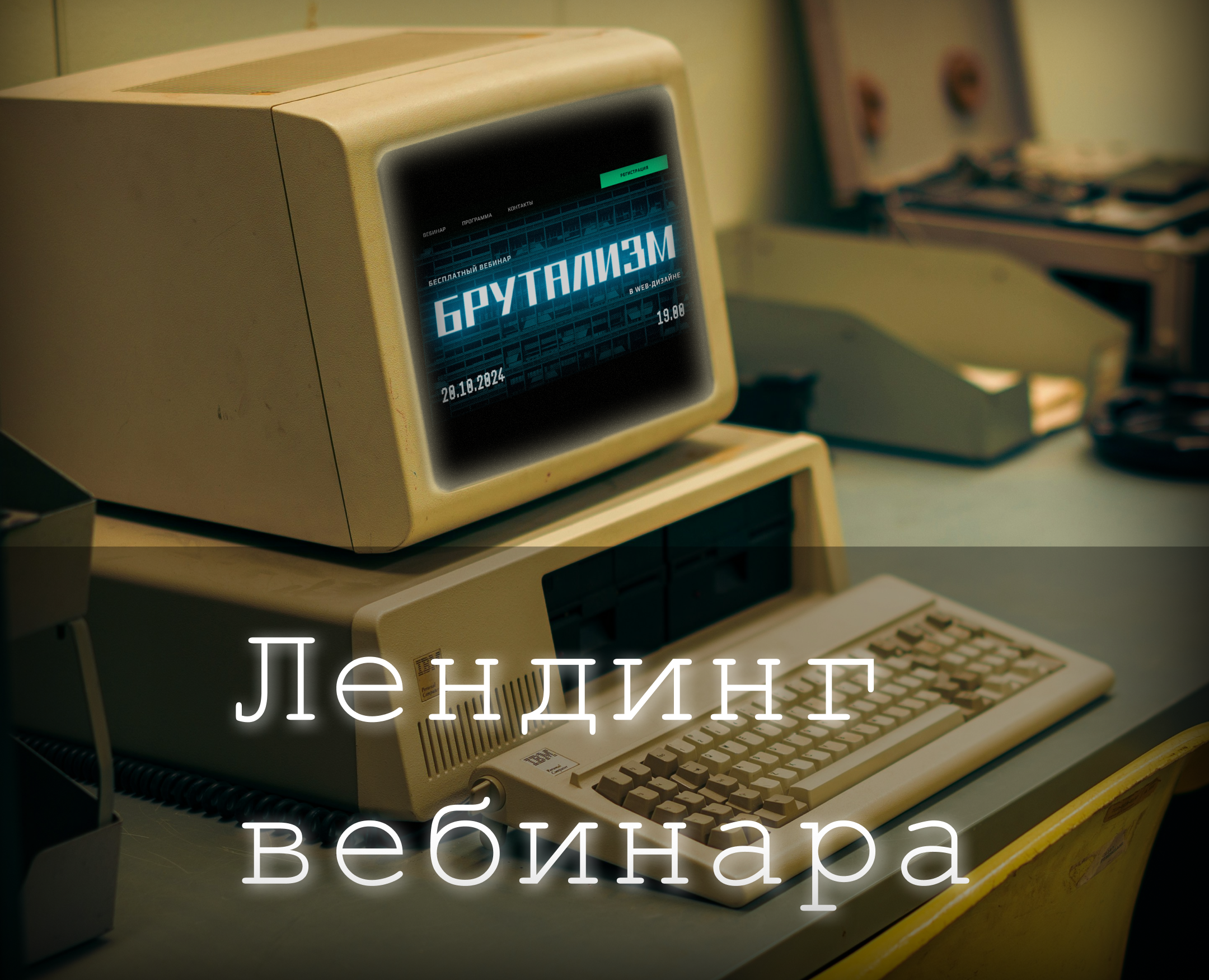 Лендинг для вебинара "Брутализм в веб-дизайне" — Интерфейсы на Dprofile