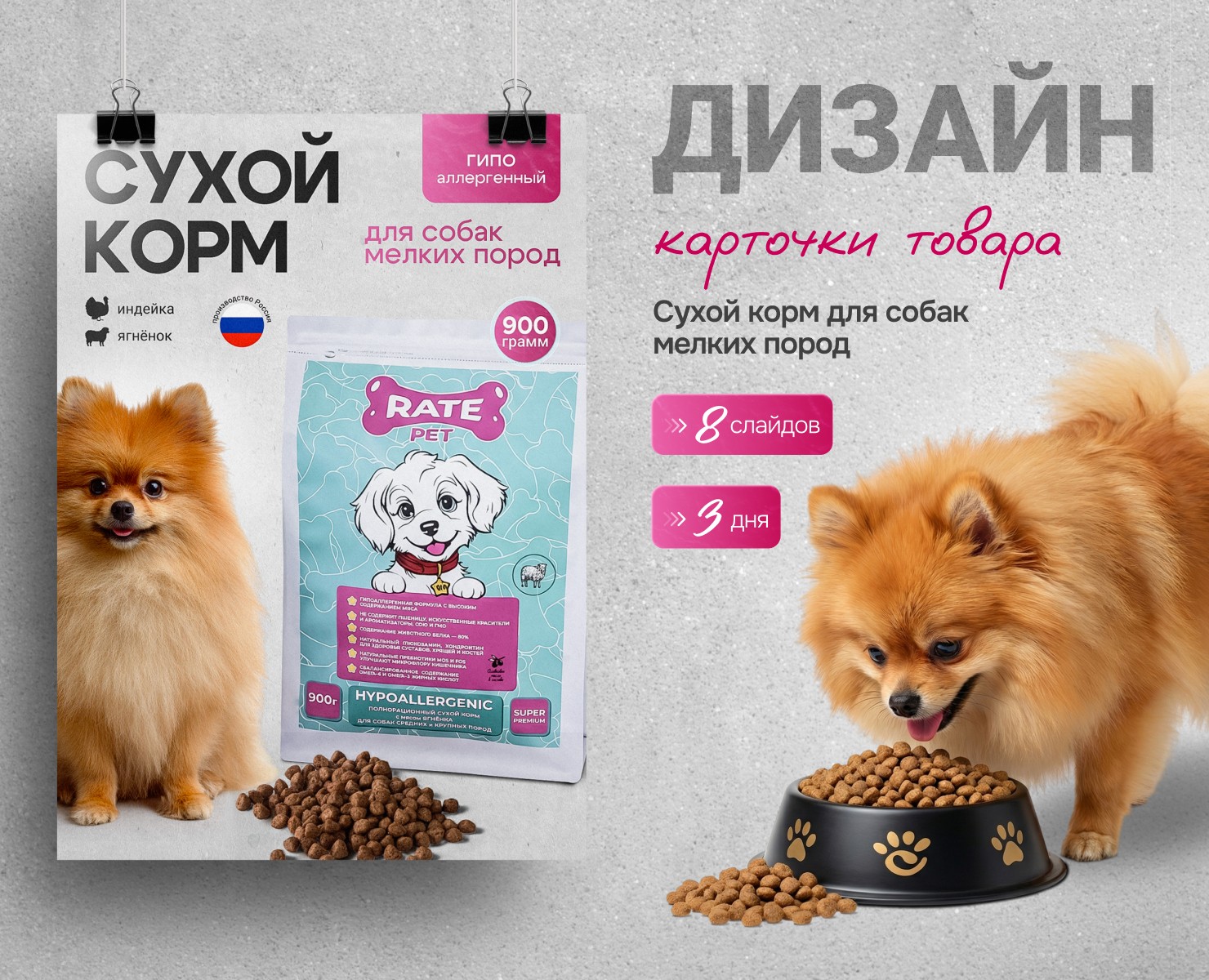 Инфографика, Карточка товара, Сухой корм, Wildberries — Графика, Маркетинг на Dprofile