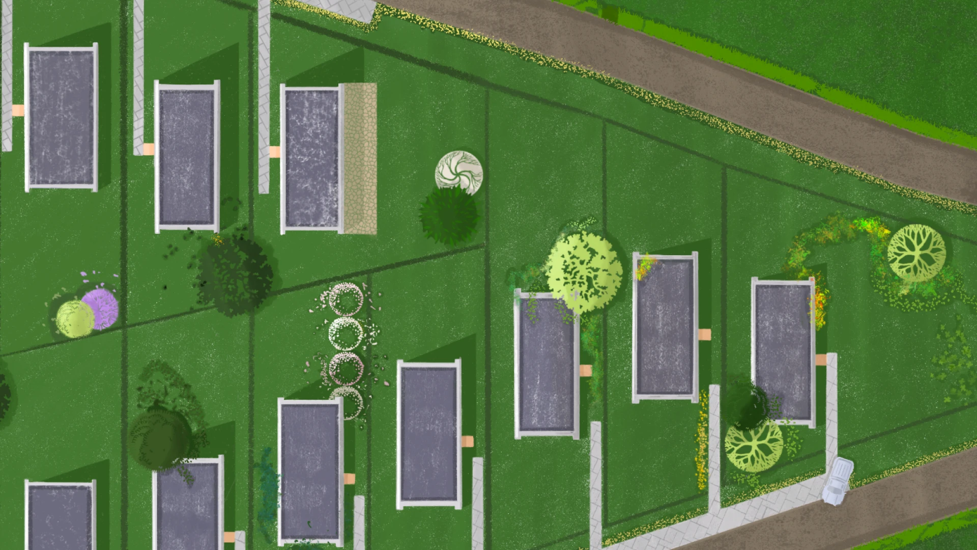 Ландшафтный 2D генплан // Landscape plan, 2D visualization — Изображение №5 — Иллюстрация на Dprofile