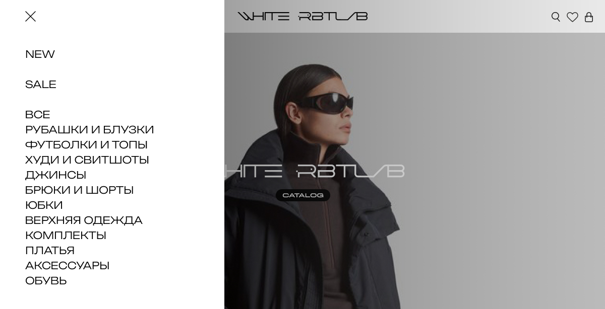 Прототип сайта для шоурума "WHITE RBTLAB" — Изображение №2 — Интерфейсы, Анимация на Dprofile