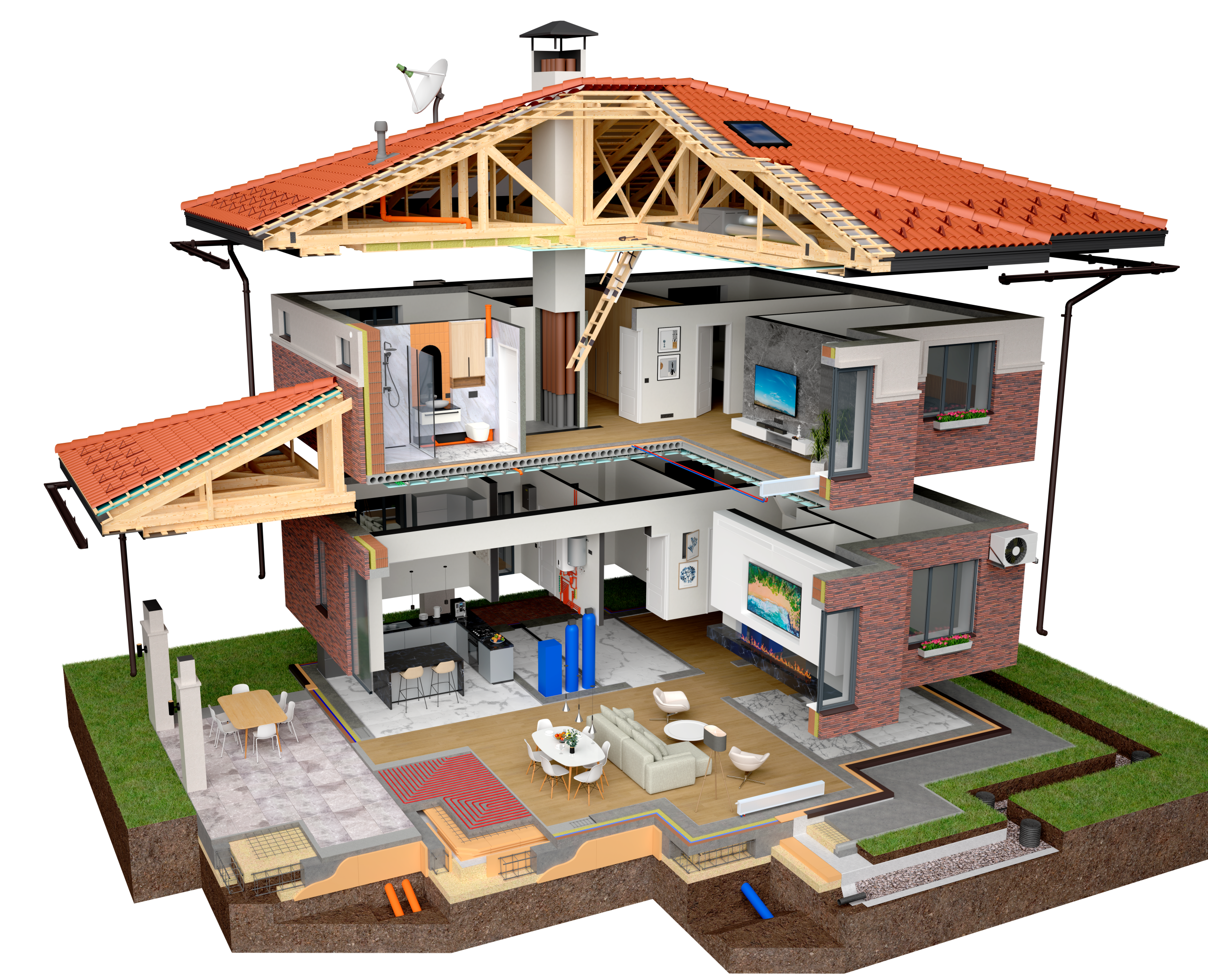 Дом в разрезе. — 3D на Dprofile