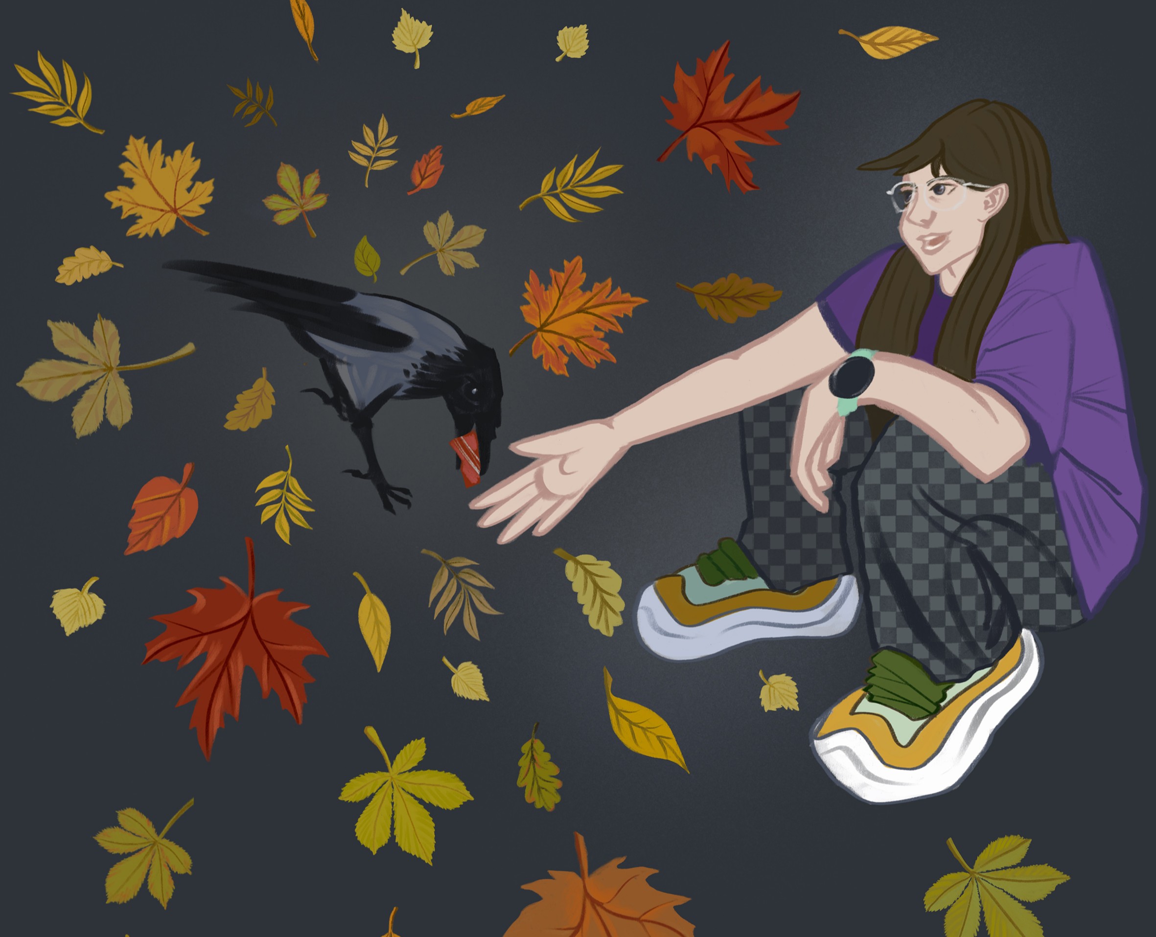 Угощая ворону — Иллюстрация на Dprofile