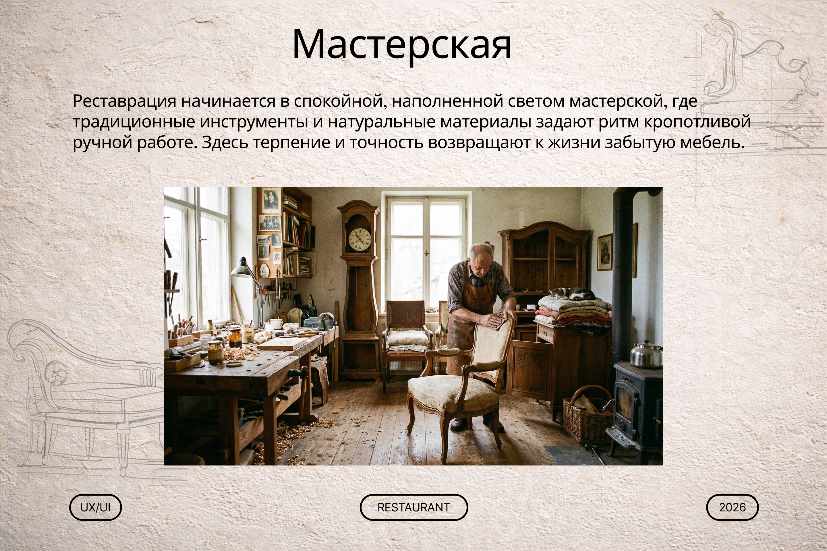RESTORAVR — Сайт по реставрации мебели — Изображение №4 — Интерфейсы, Брендинг на Dprofile
