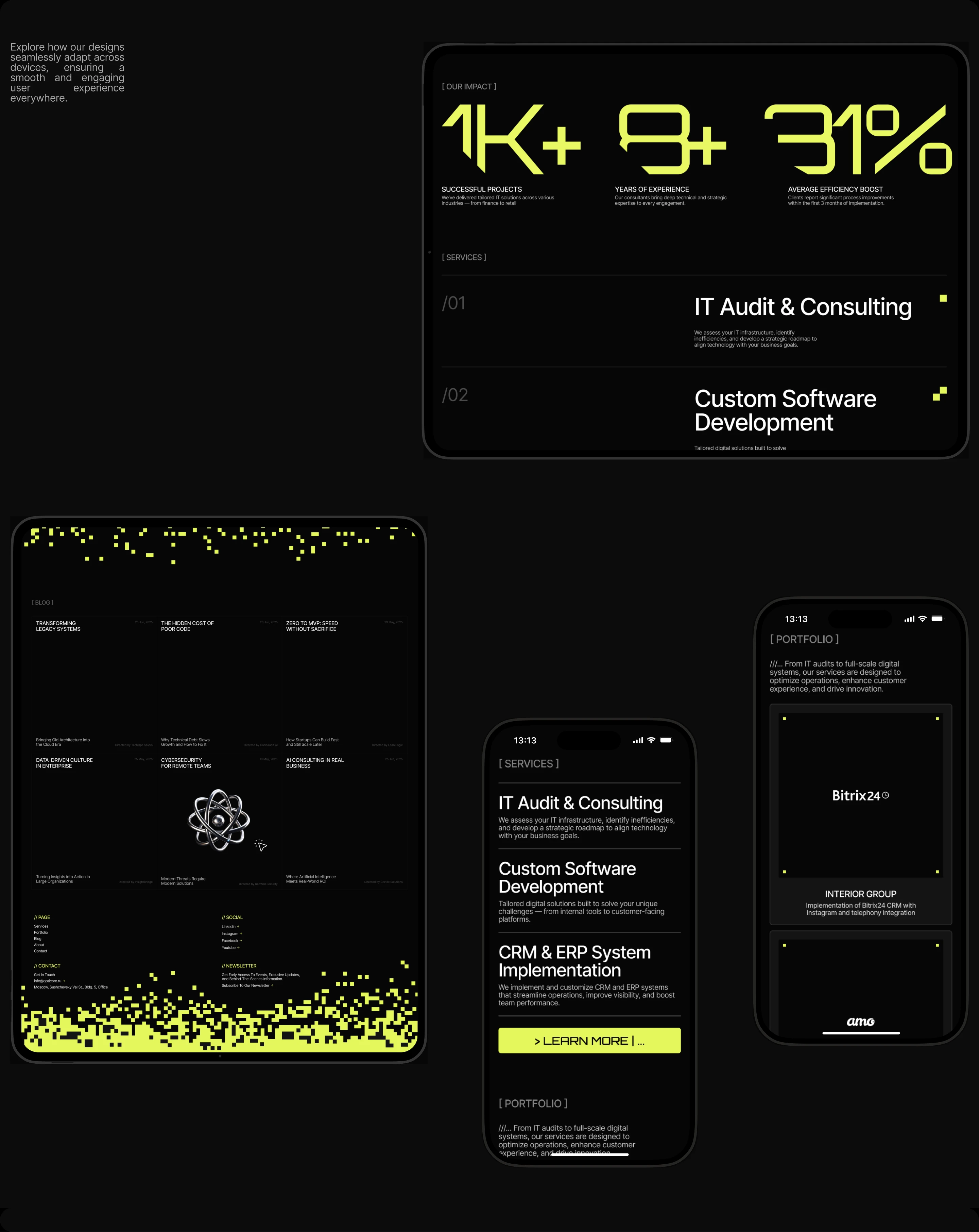 OptiCore | Corporate Website — Изображение №7 — Интерфейсы, Брендинг на Dprofile