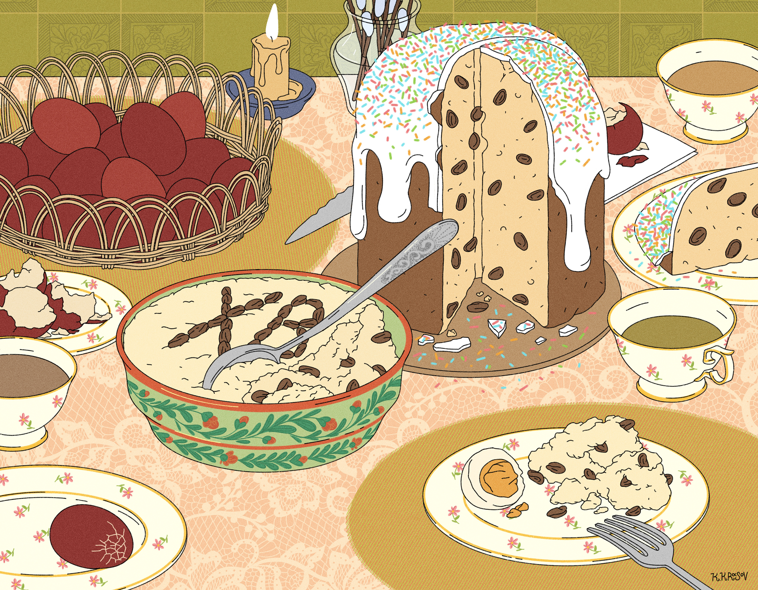 ХВ — пасхальная открытка — Изображение №3 — Иллюстрация, Графика на Dprofile