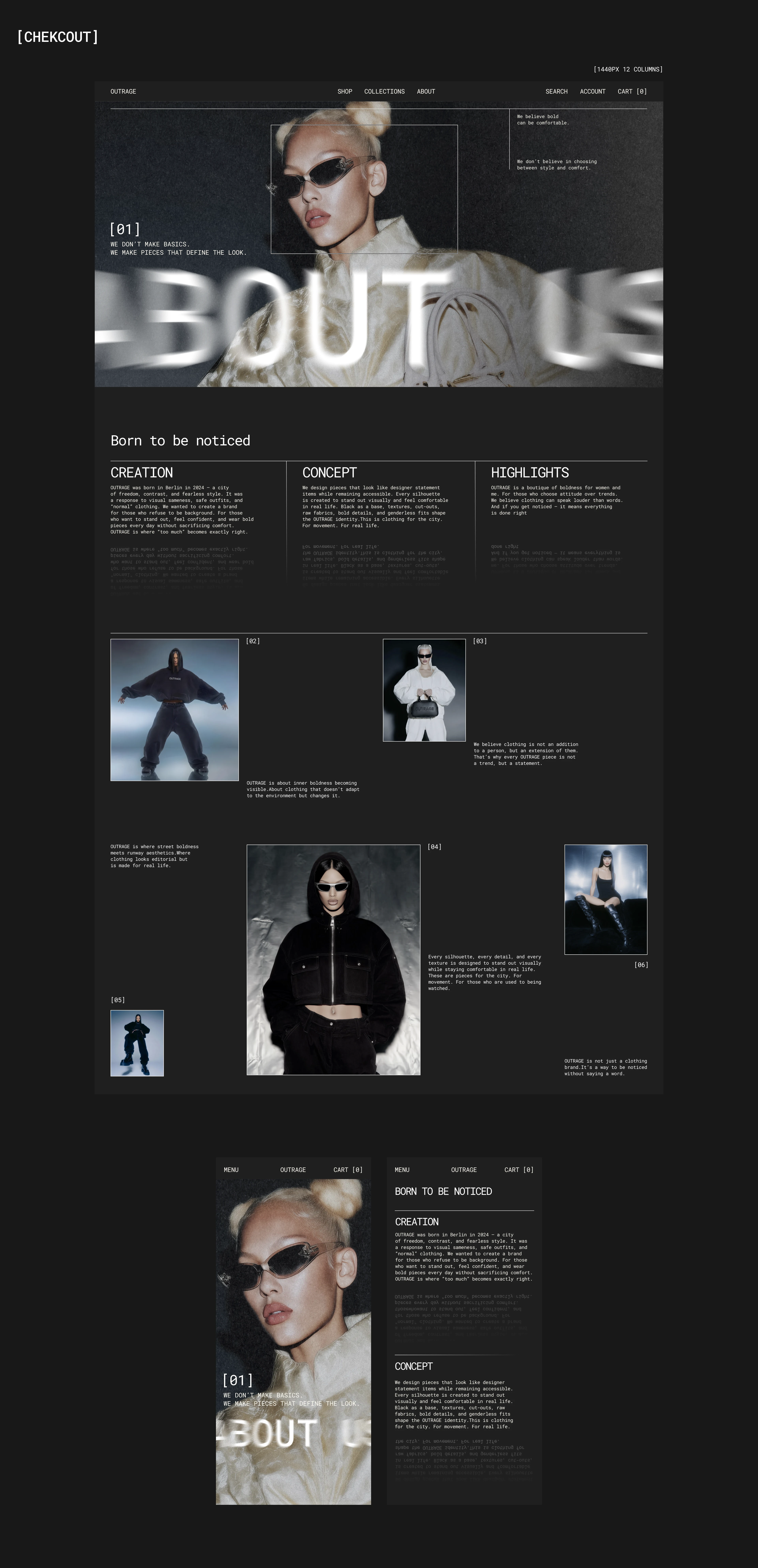 OUTRAGE / website for clothing store — Изображение №11 — Интерфейсы на Dprofile