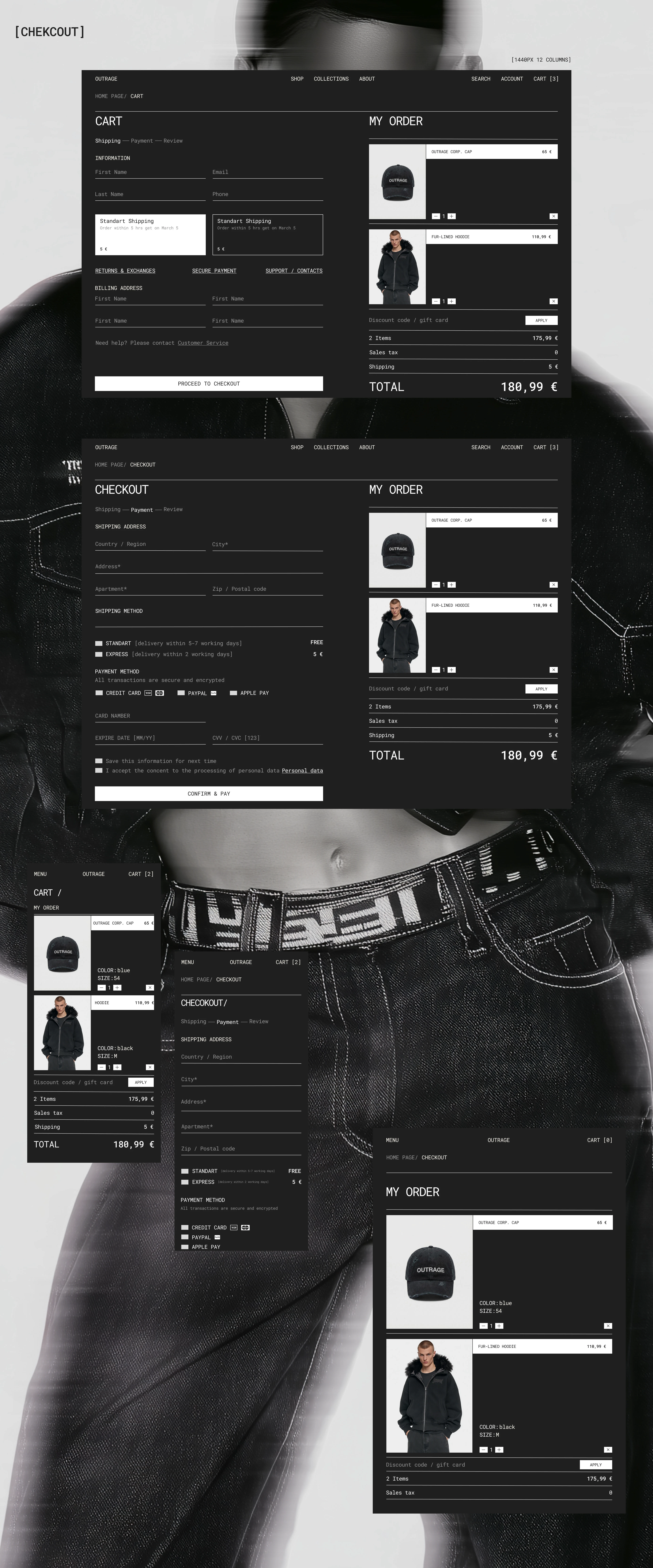 OUTRAGE / website for clothing store — Изображение №10 — Интерфейсы на Dprofile